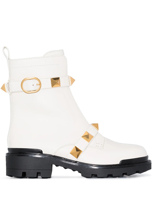 ROMAN STUD CALFSKIN COMBAT BOOT 40MM