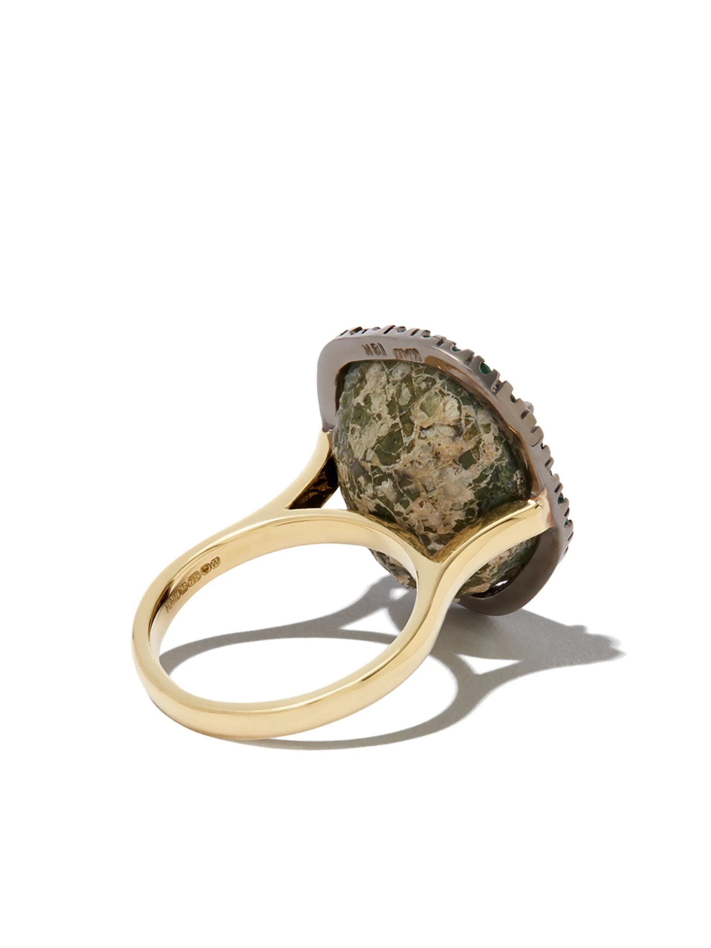 18kt yellow gold geode and diamond ring