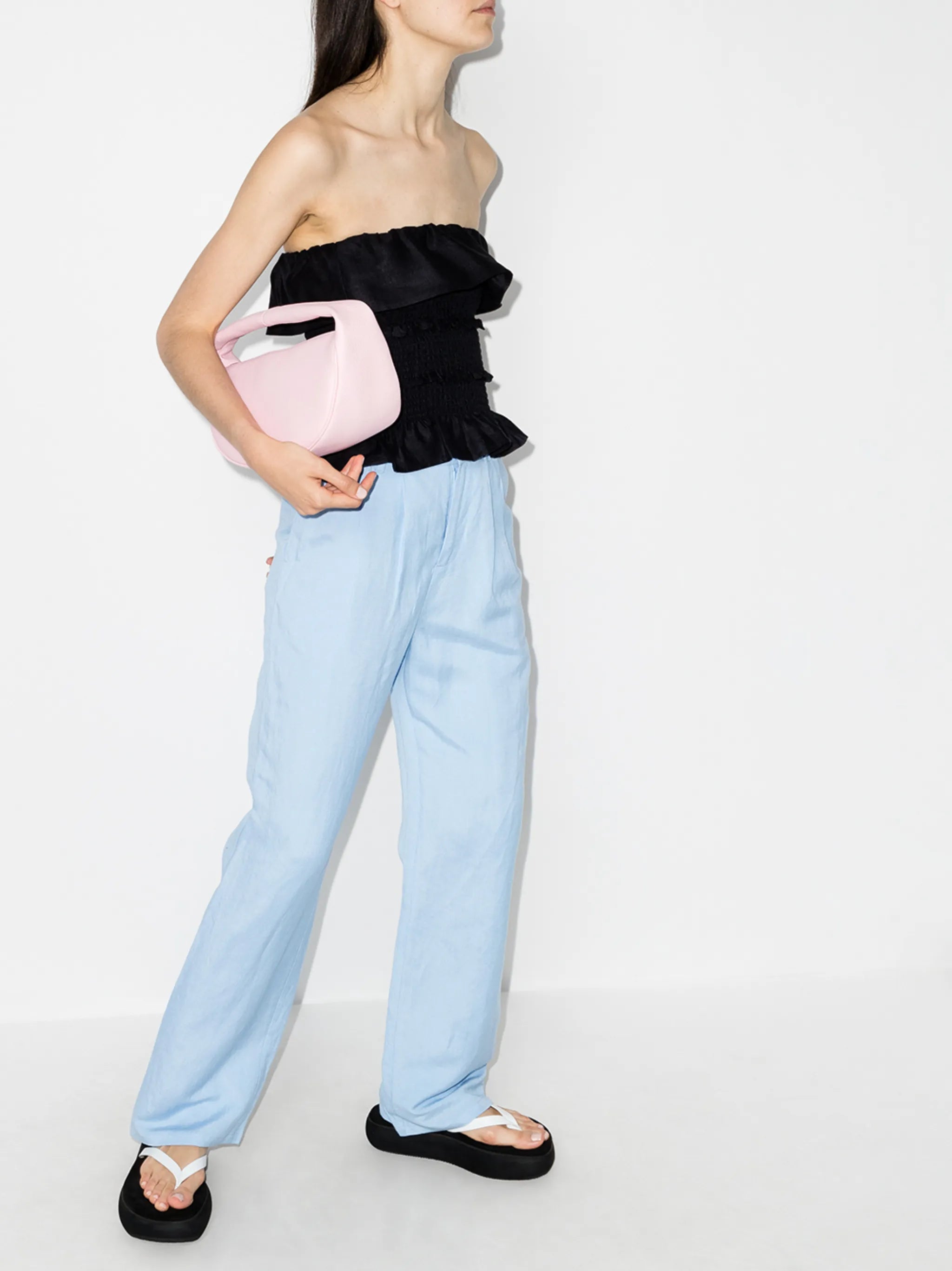 Millet smocked strapless top