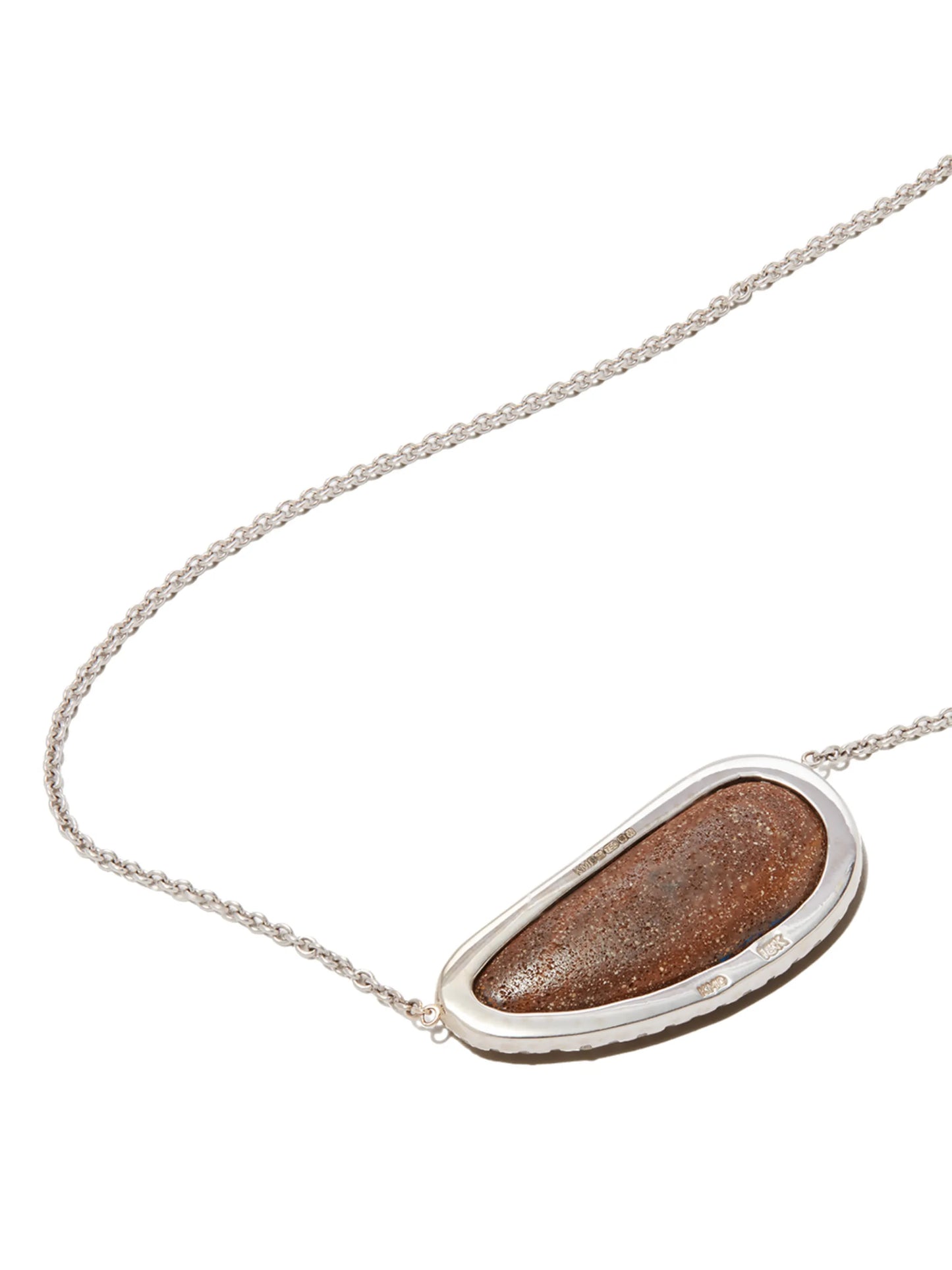 18kt white gold boulder opal pendant necklace