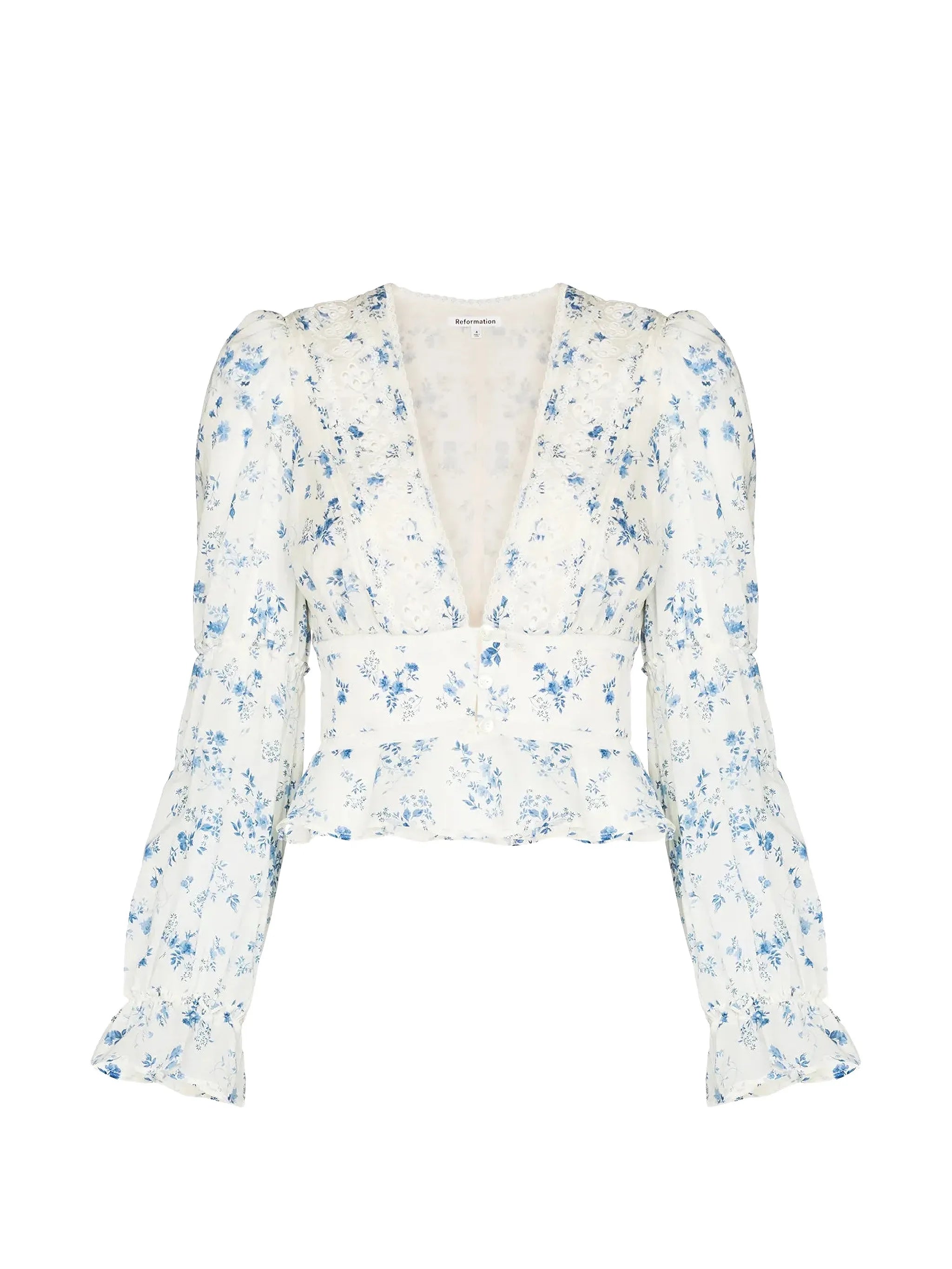 Meadowlark V-neck cropped blouse