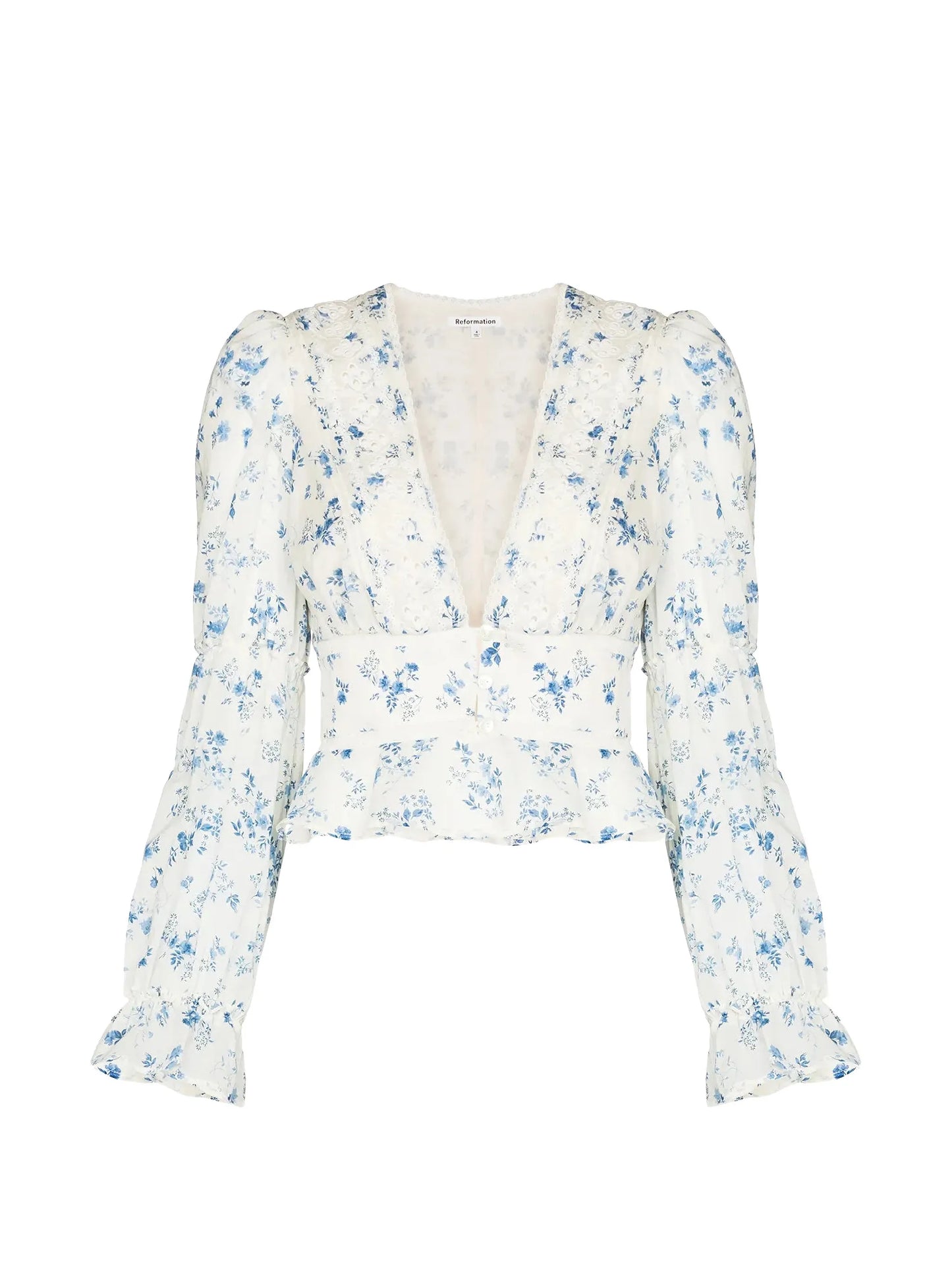 Meadowlark V-neck cropped blouse