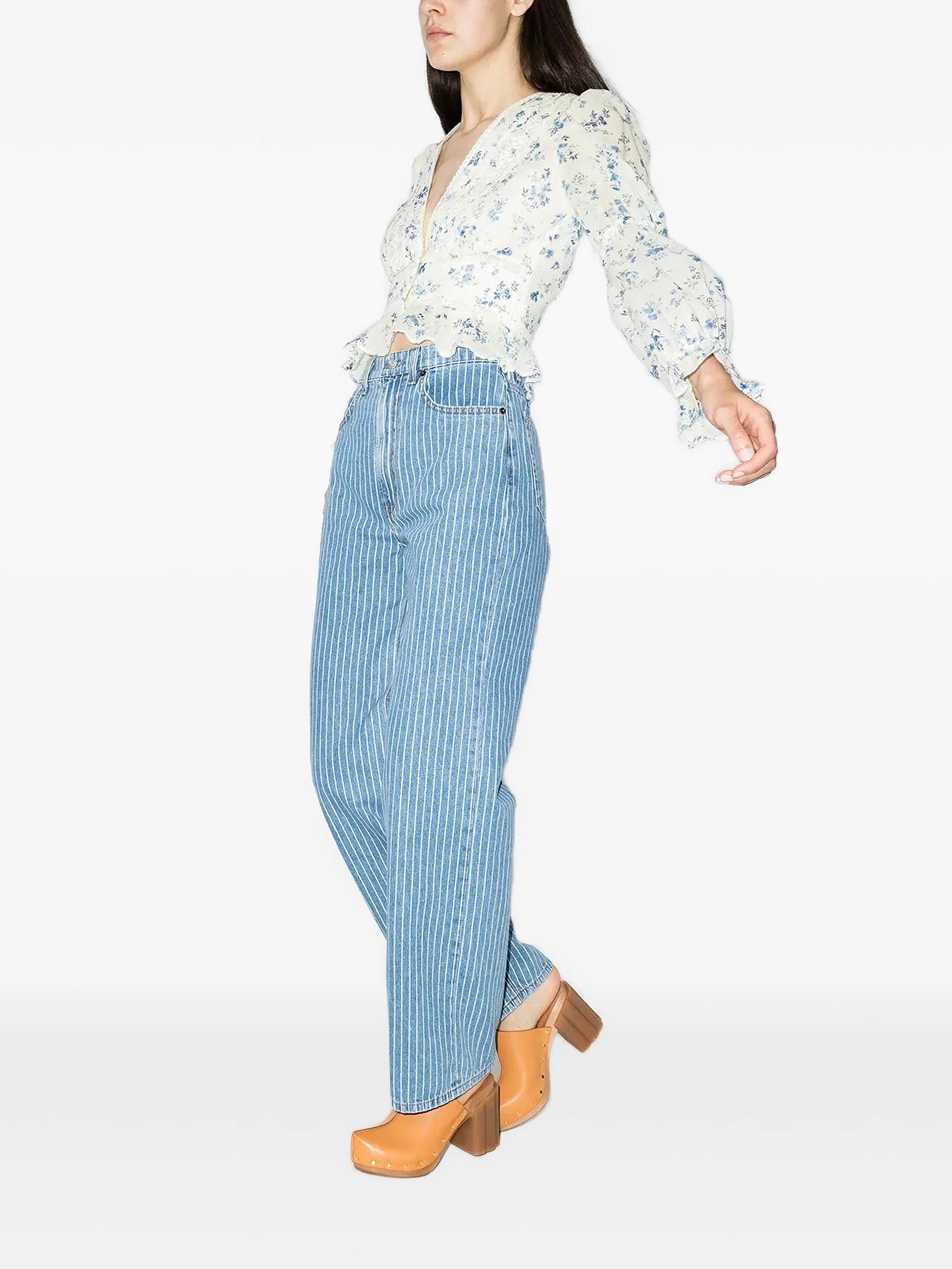Meadowlark V-neck cropped blouse