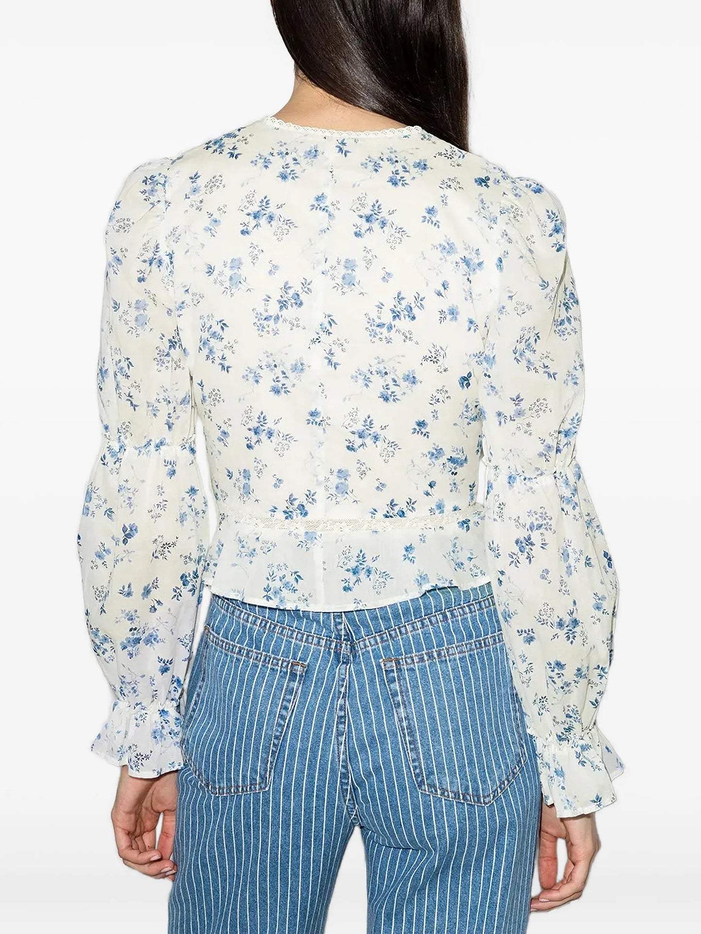 Meadowlark V-neck cropped blouse