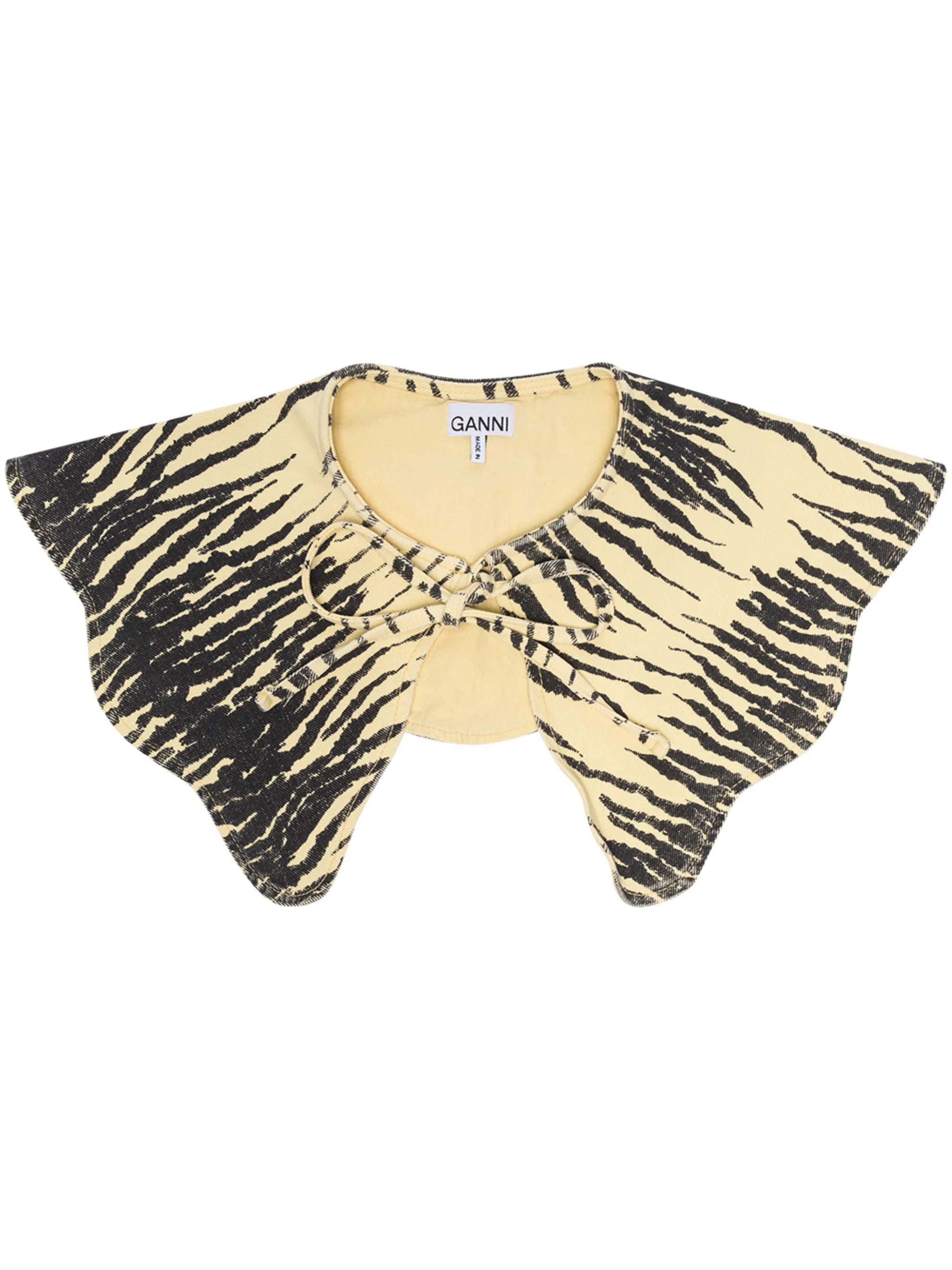 tiger print denim collar
