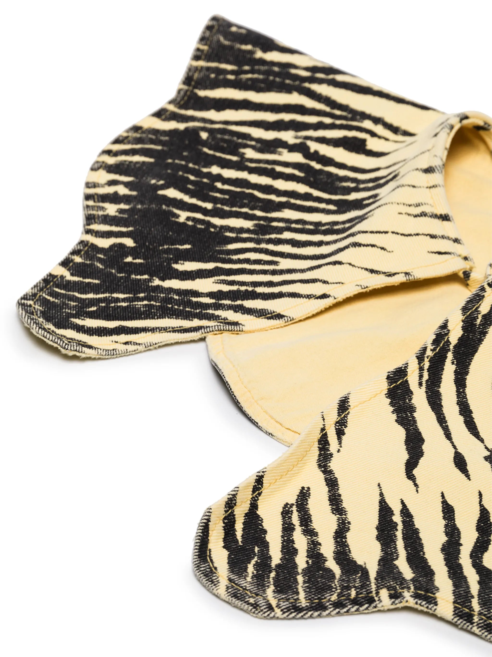 tiger print denim collar
