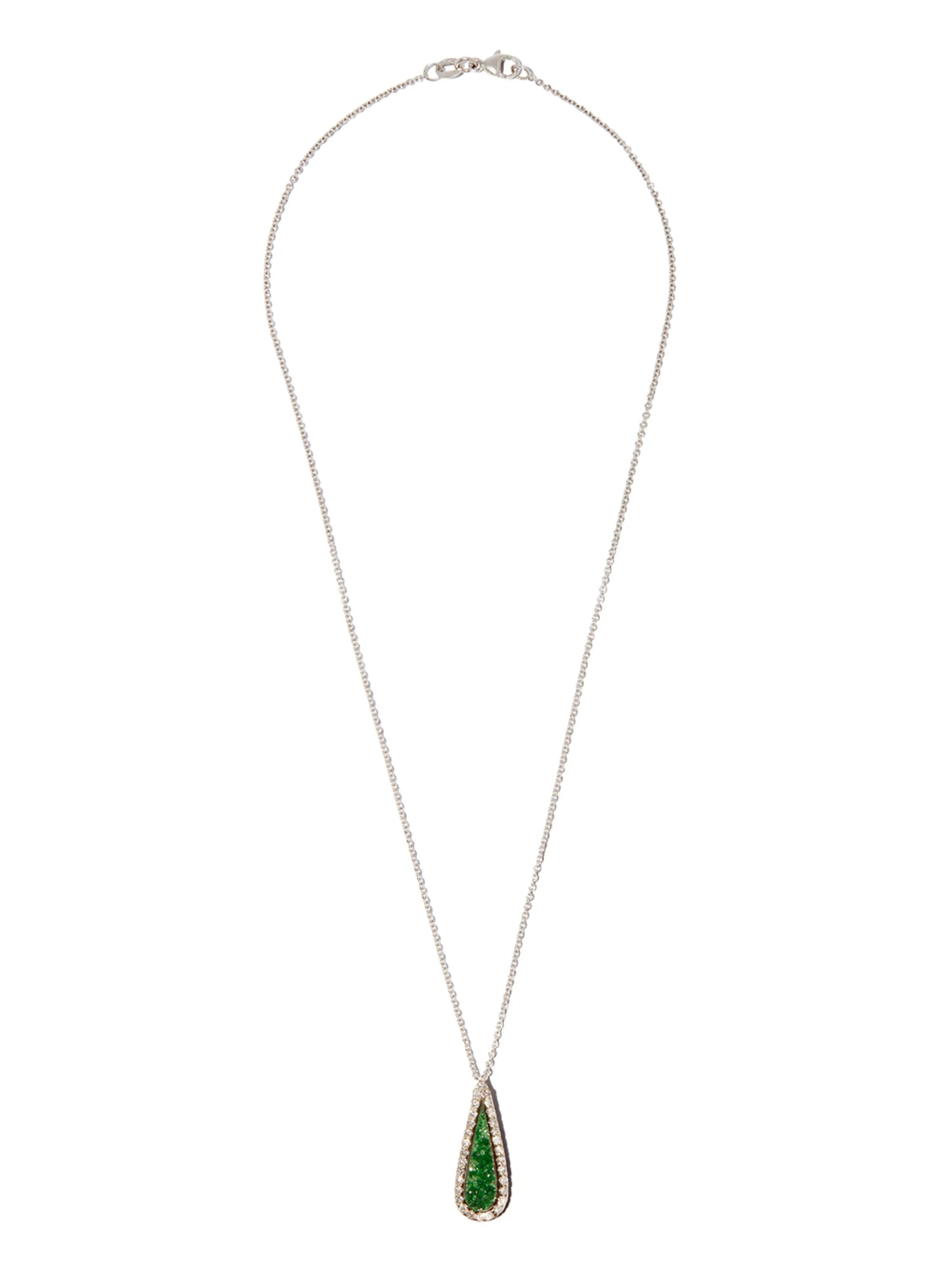 18kt white gold garnet and diamond necklace