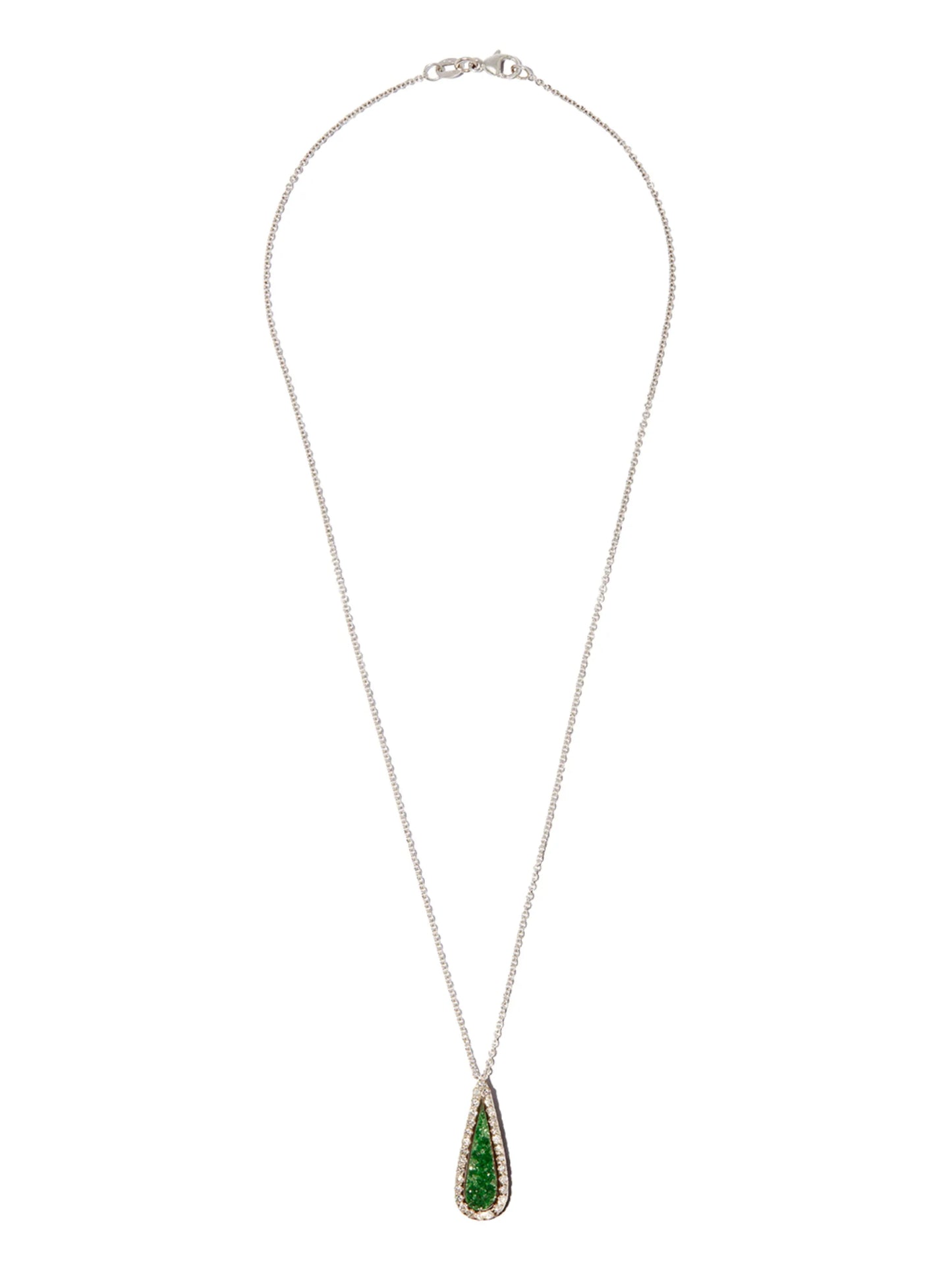 18kt white gold garnet and diamond necklace