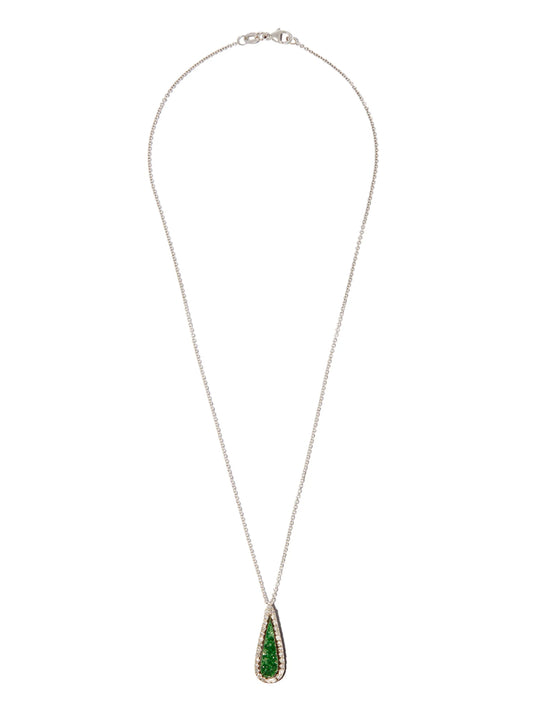 18kt white gold garnet and diamond necklace