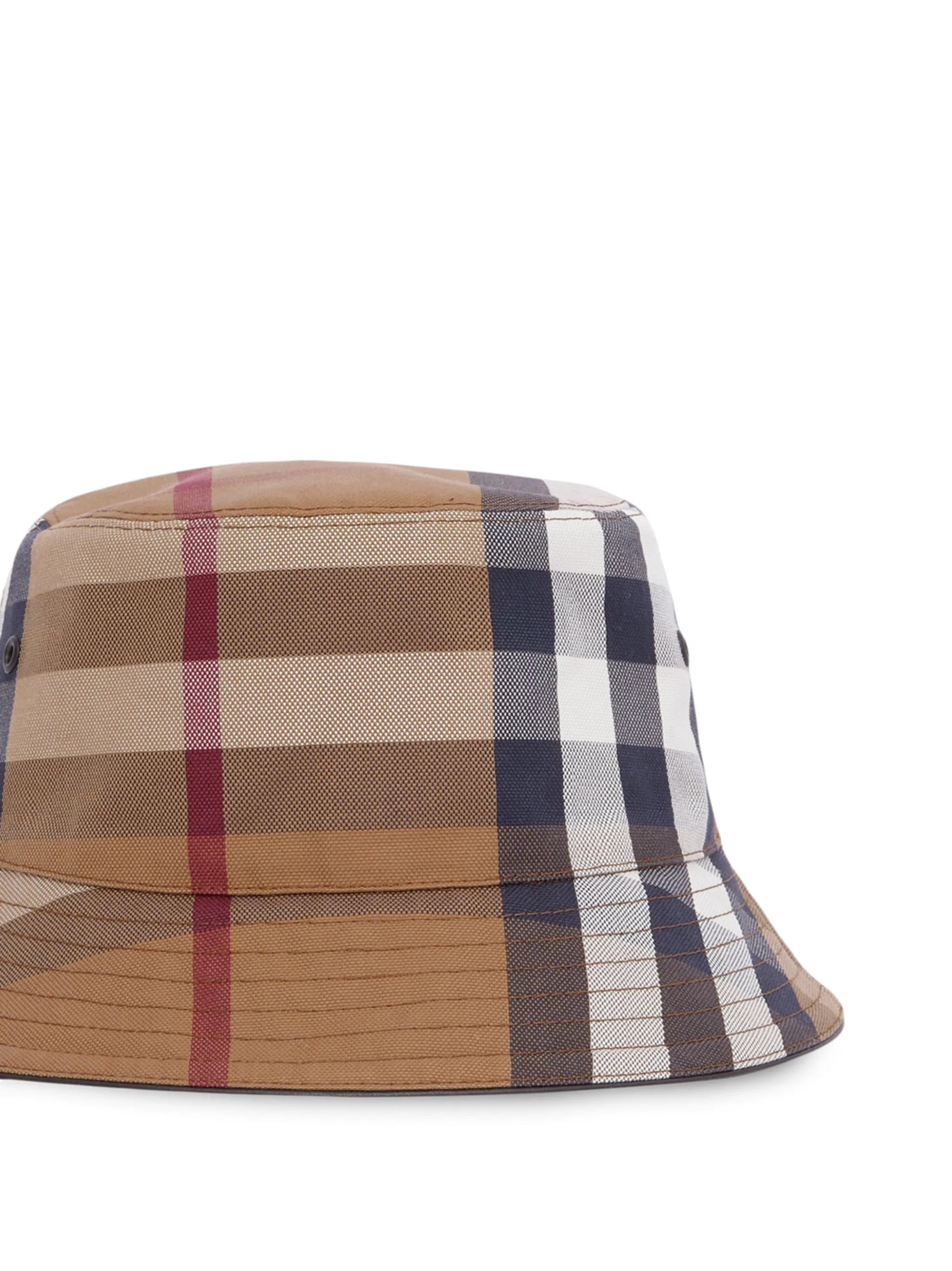 check cotton-canvas bucket hat
