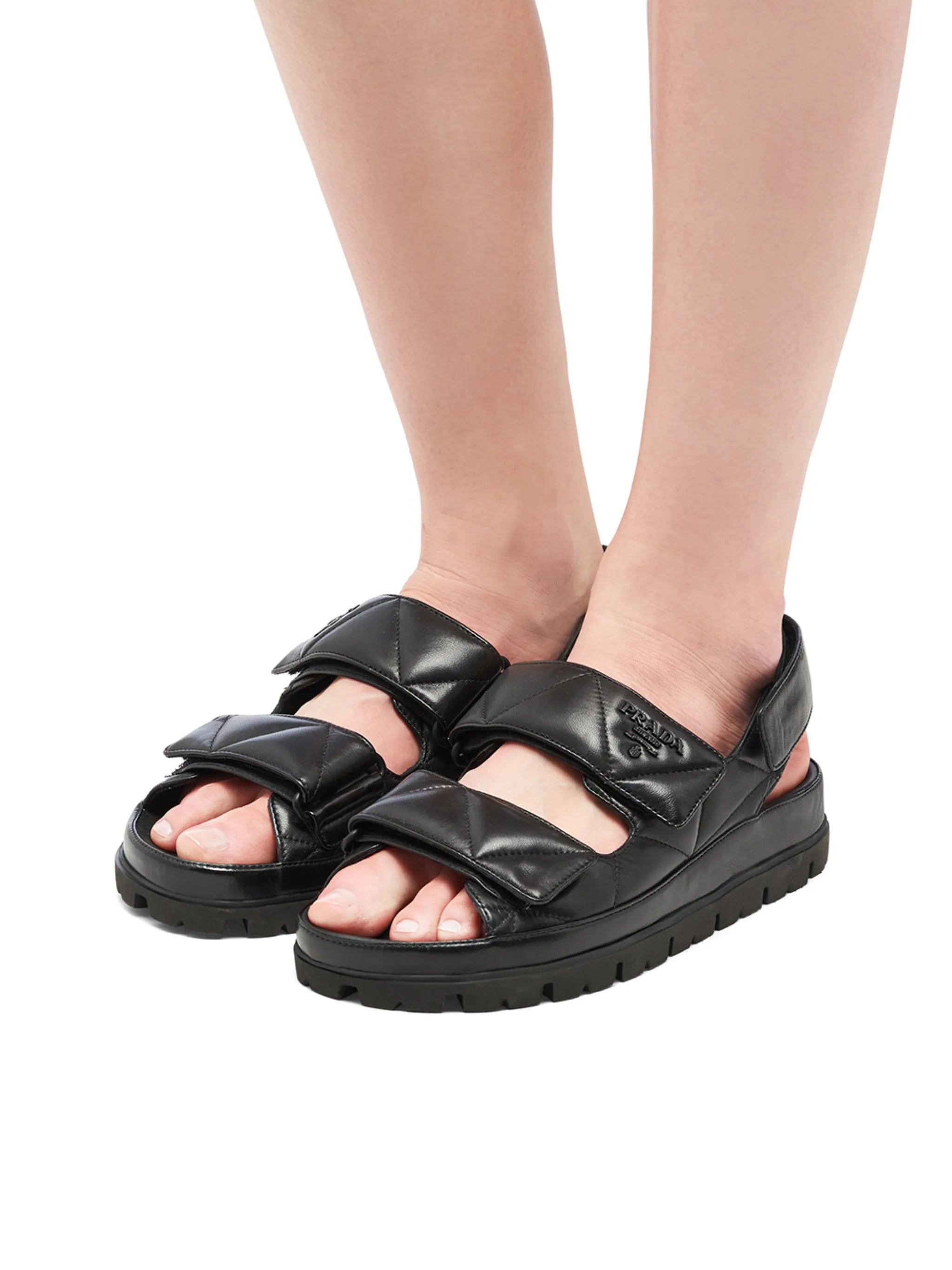 logo-strap chunky sandals