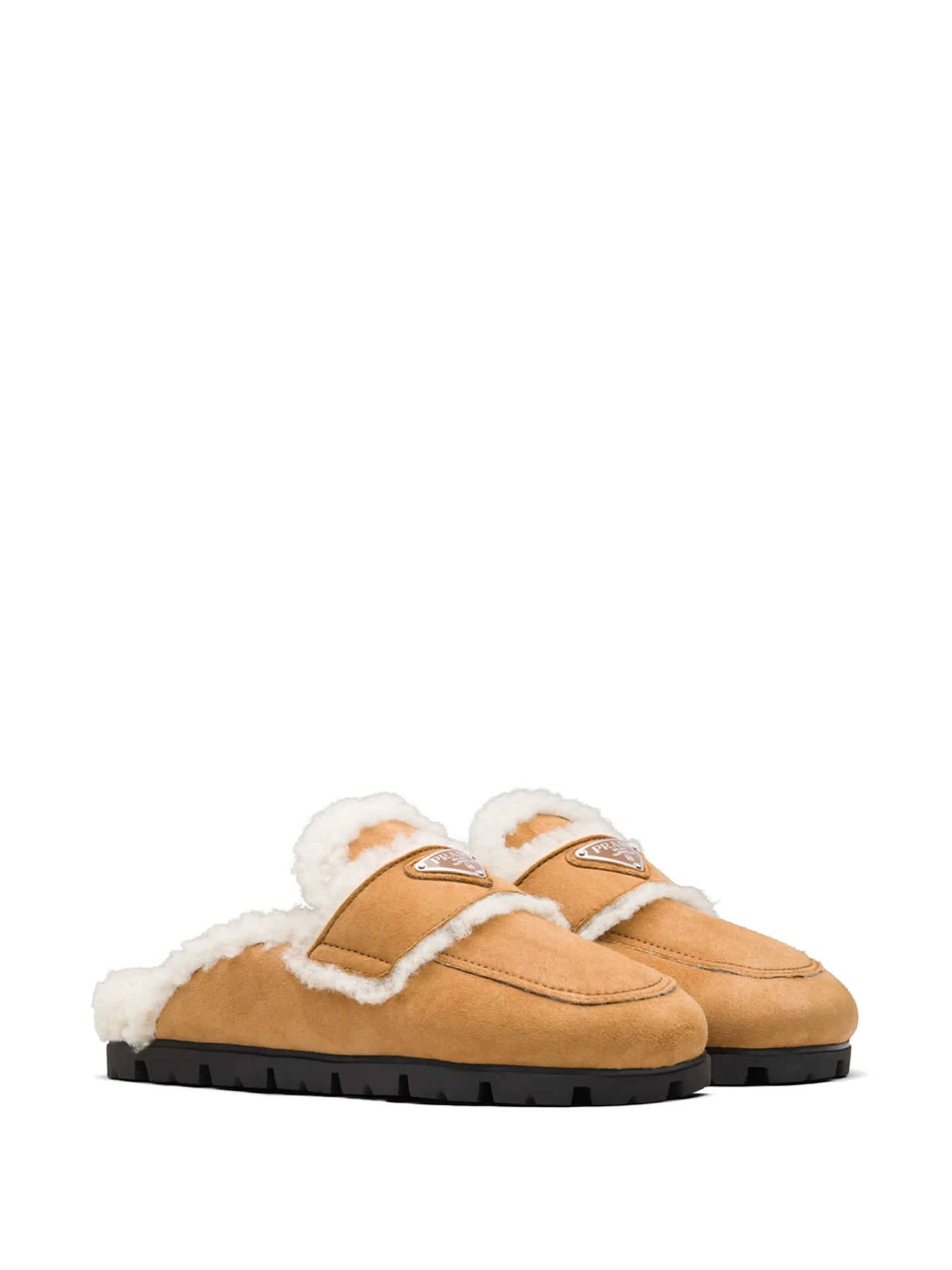 triangle logo lined slippers
