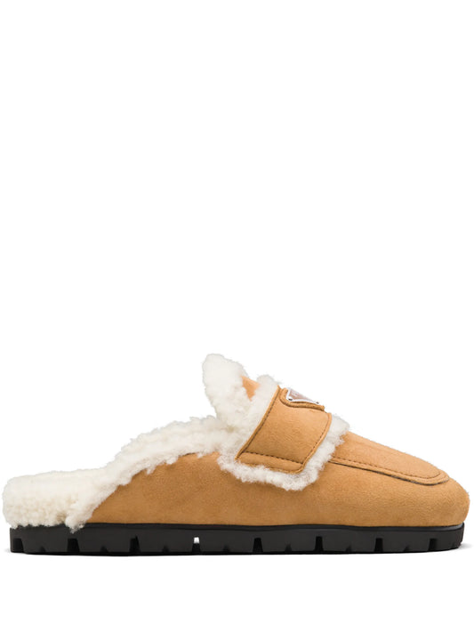 triangle logo lined slippers