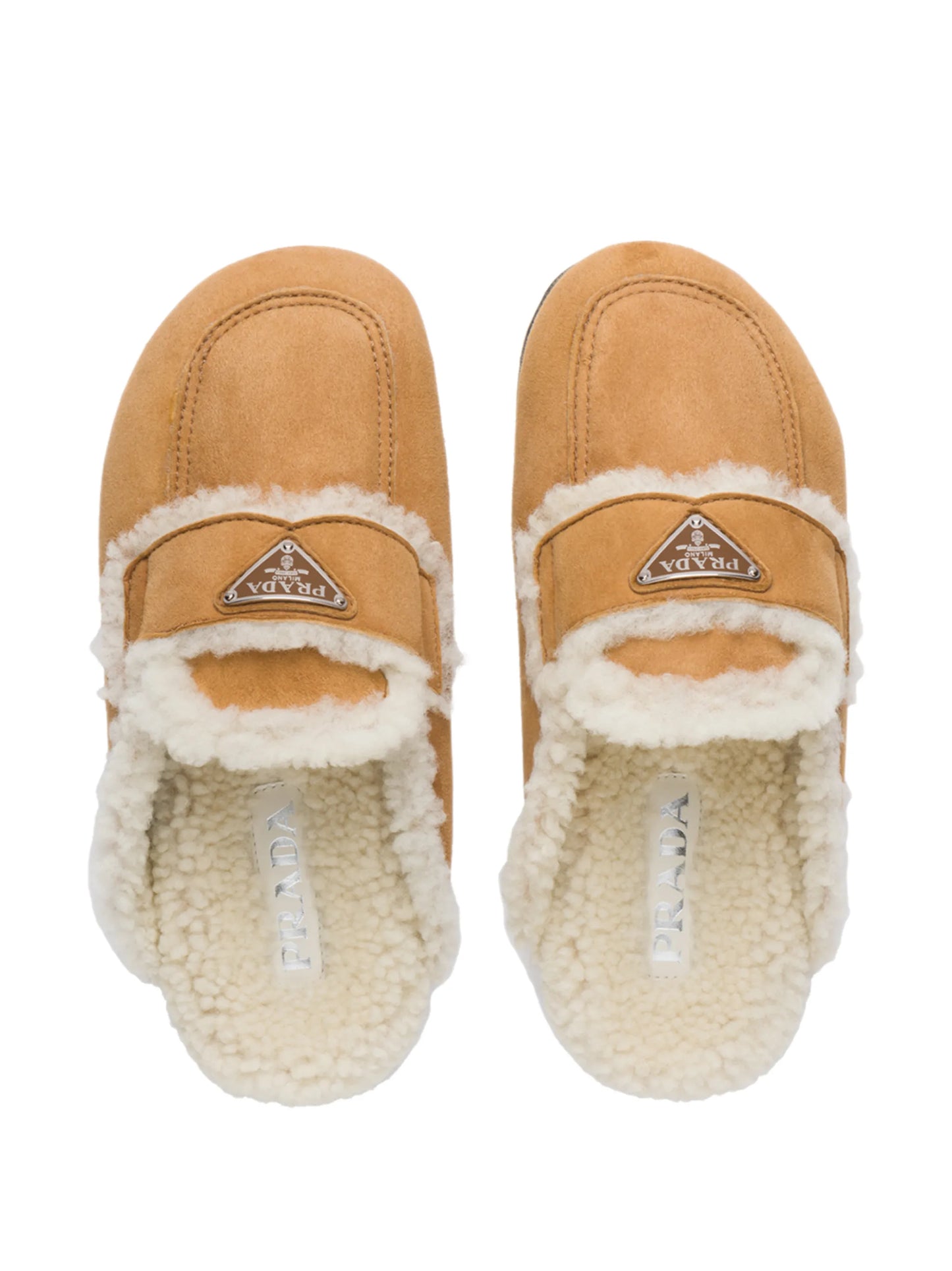 triangle logo lined slippers