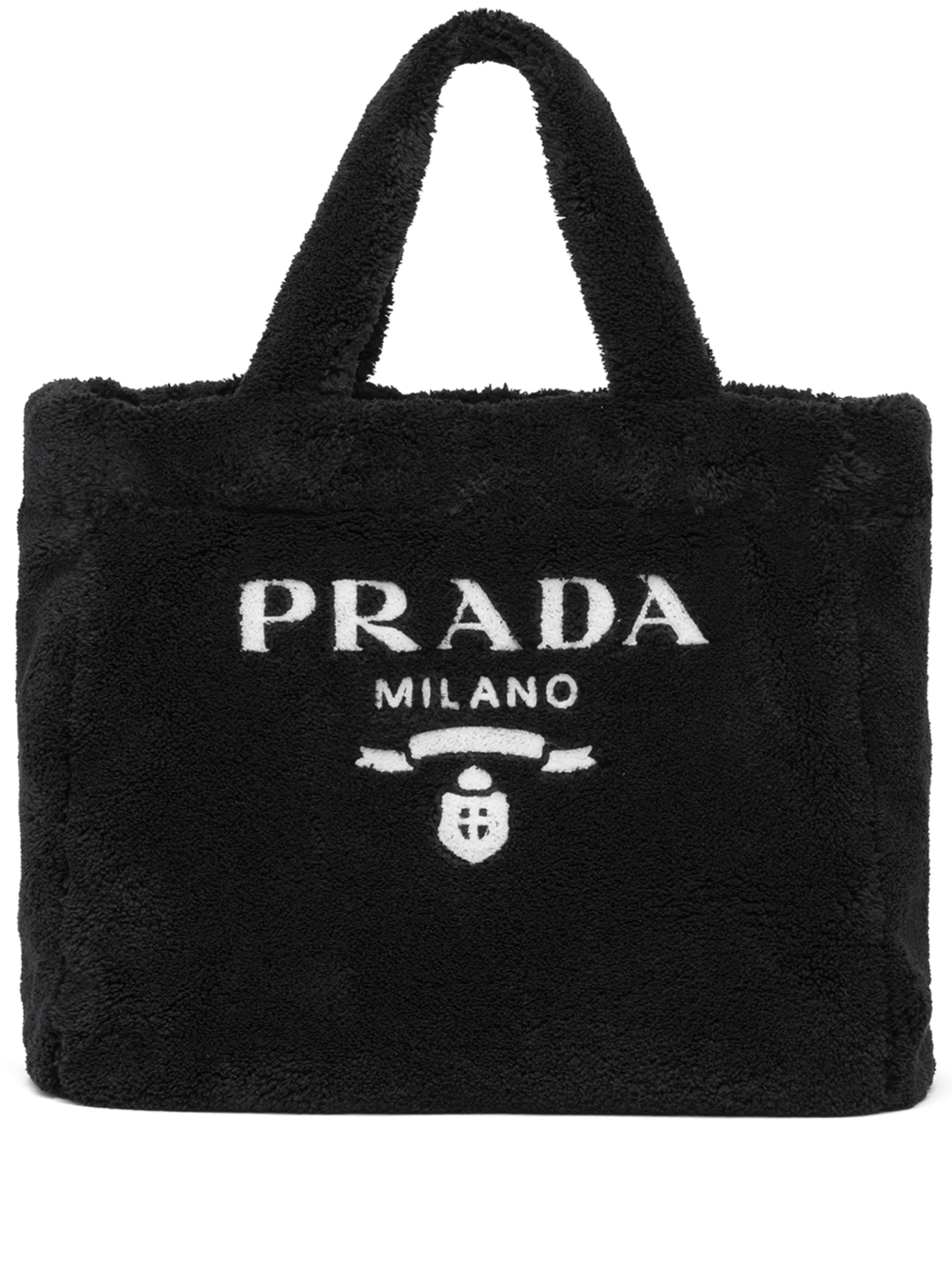 logo-print terry-cloth tote bag