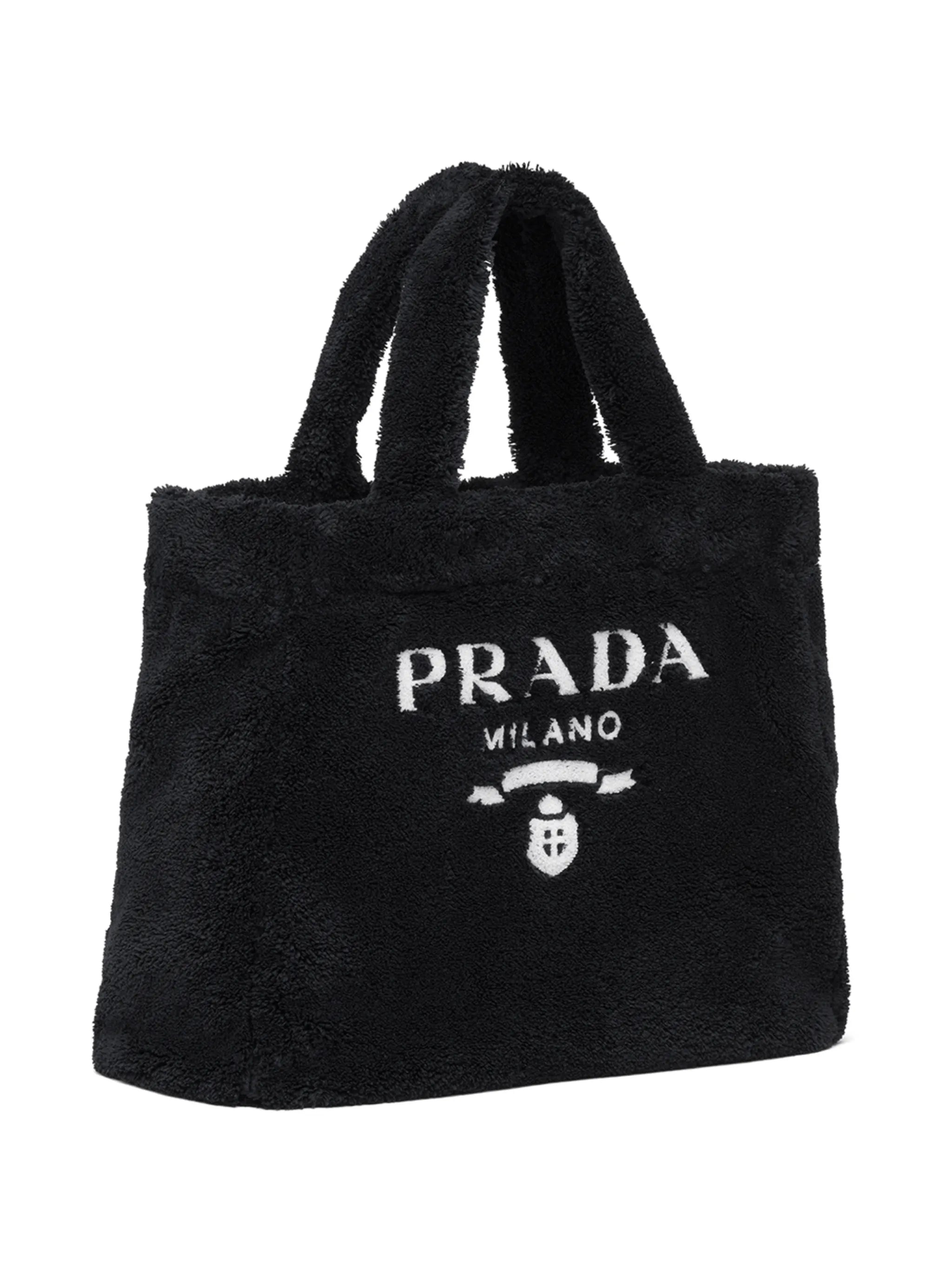 logo-print terry-cloth tote bag