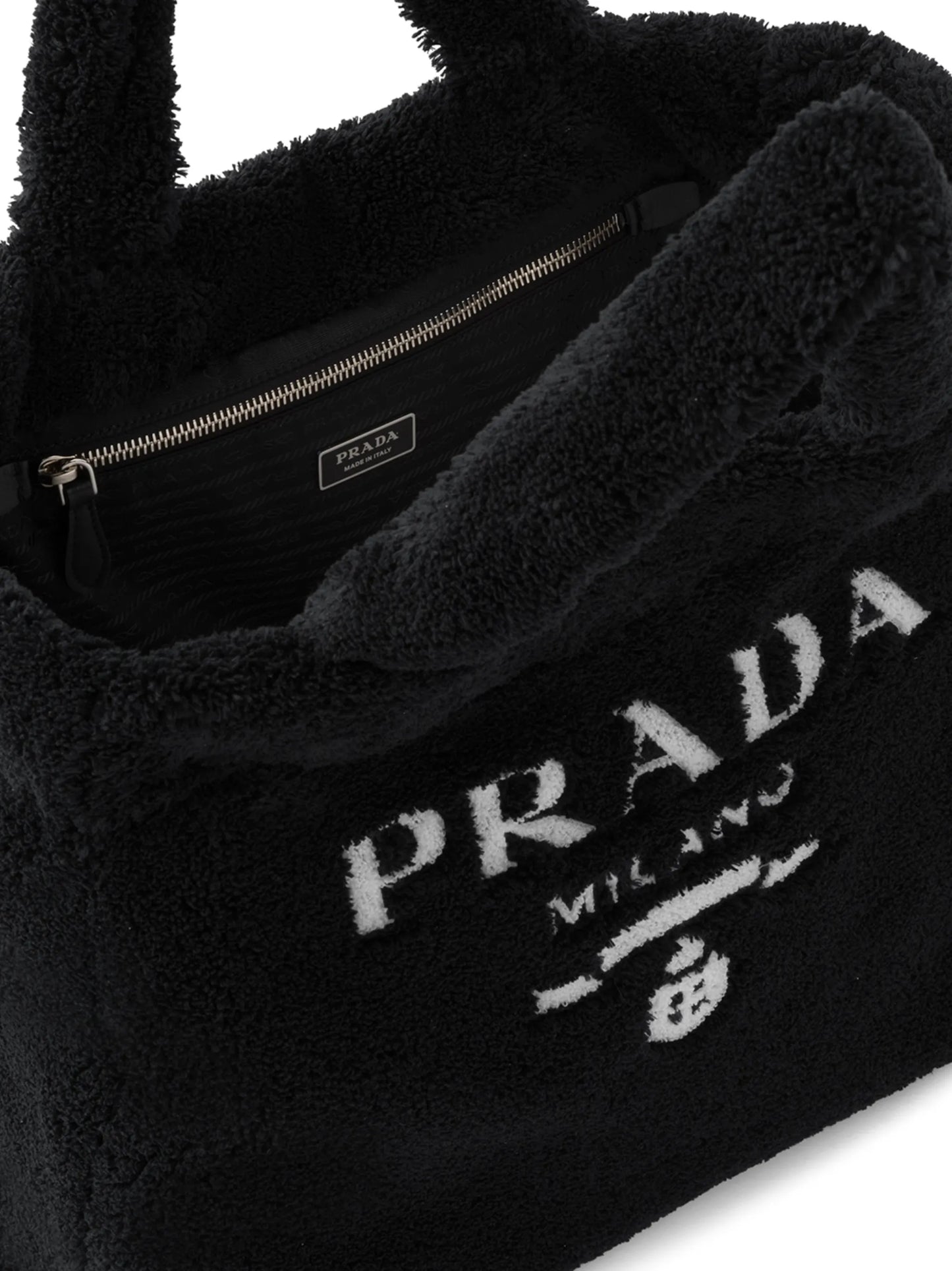 logo-print terry-cloth tote bag