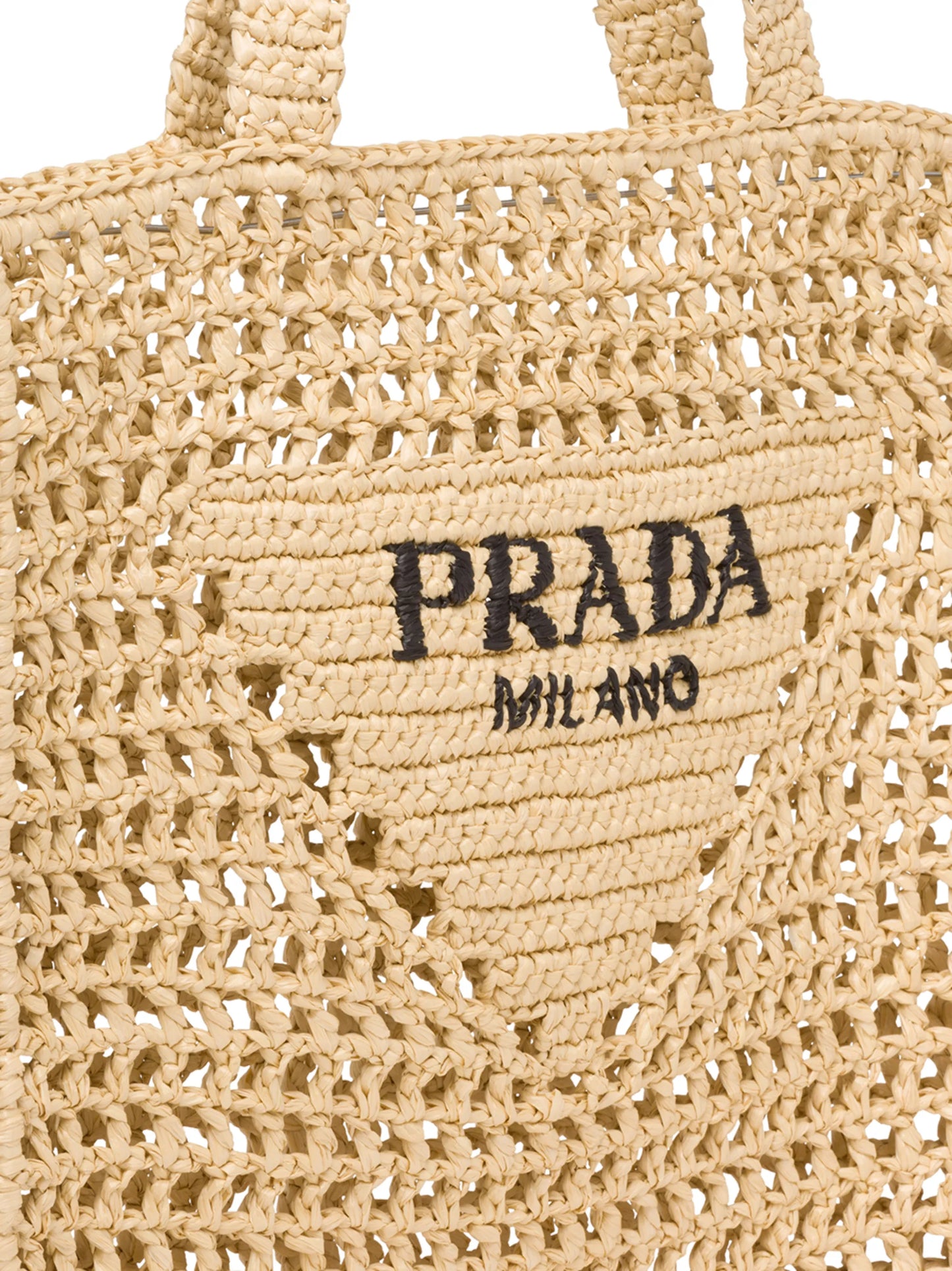 woven-logo raffia tote bag