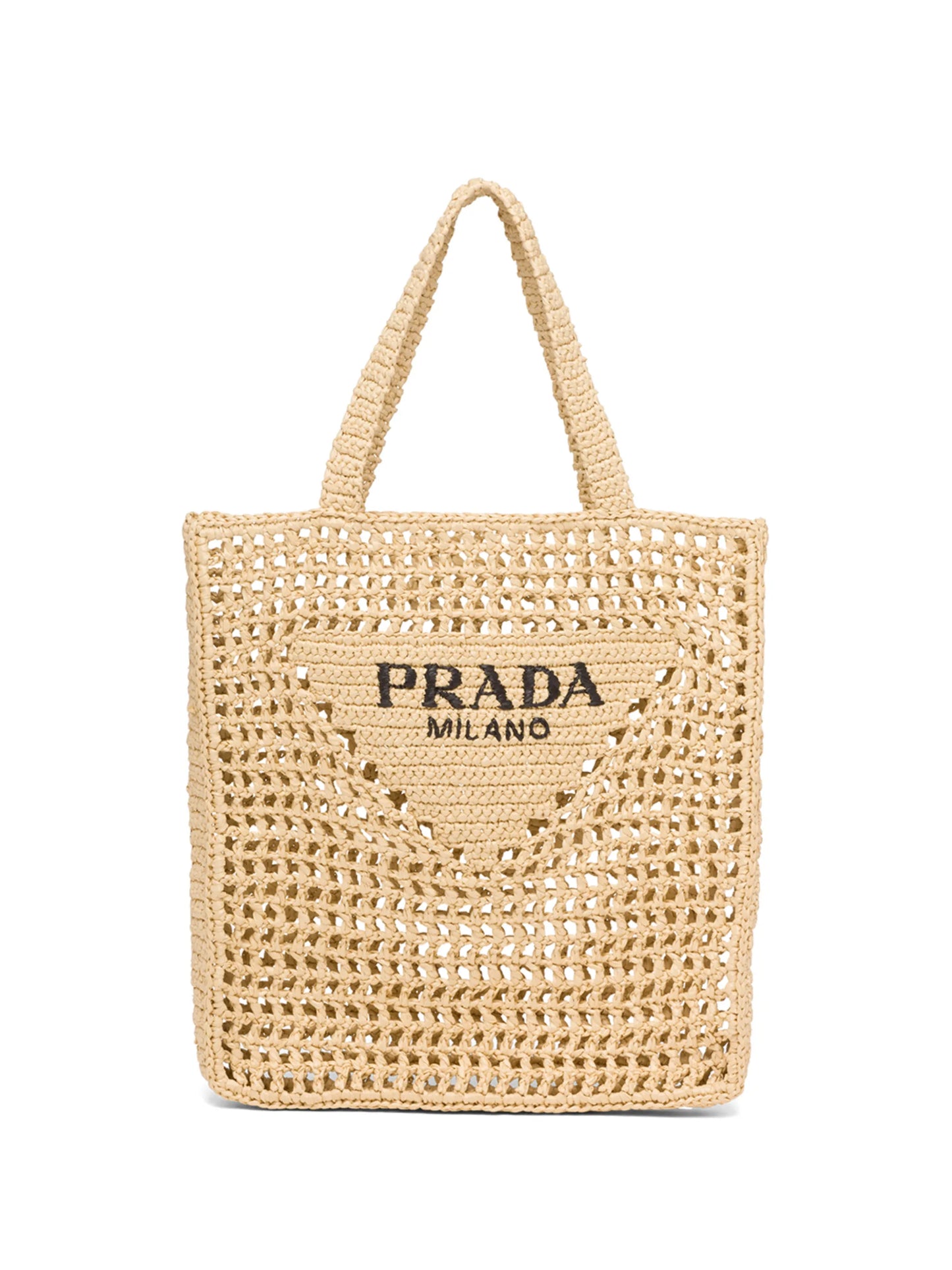woven-logo raffia tote bag