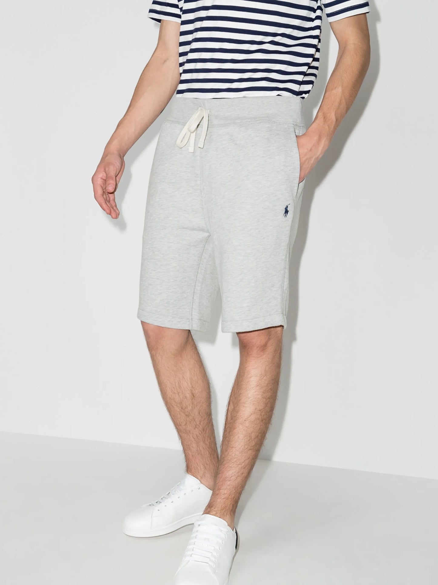 drawstring cotton-blend jersey shorts