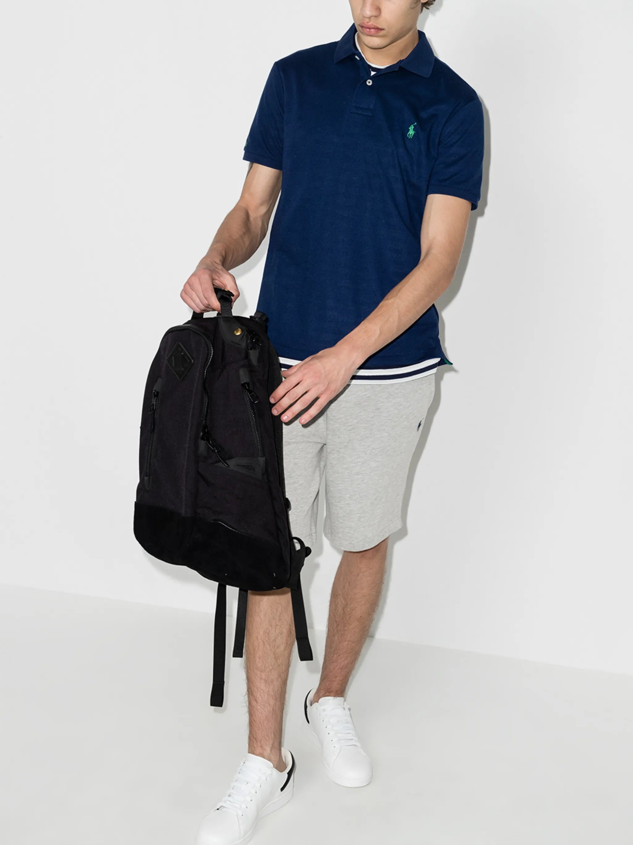 drawstring cotton-blend jersey shorts