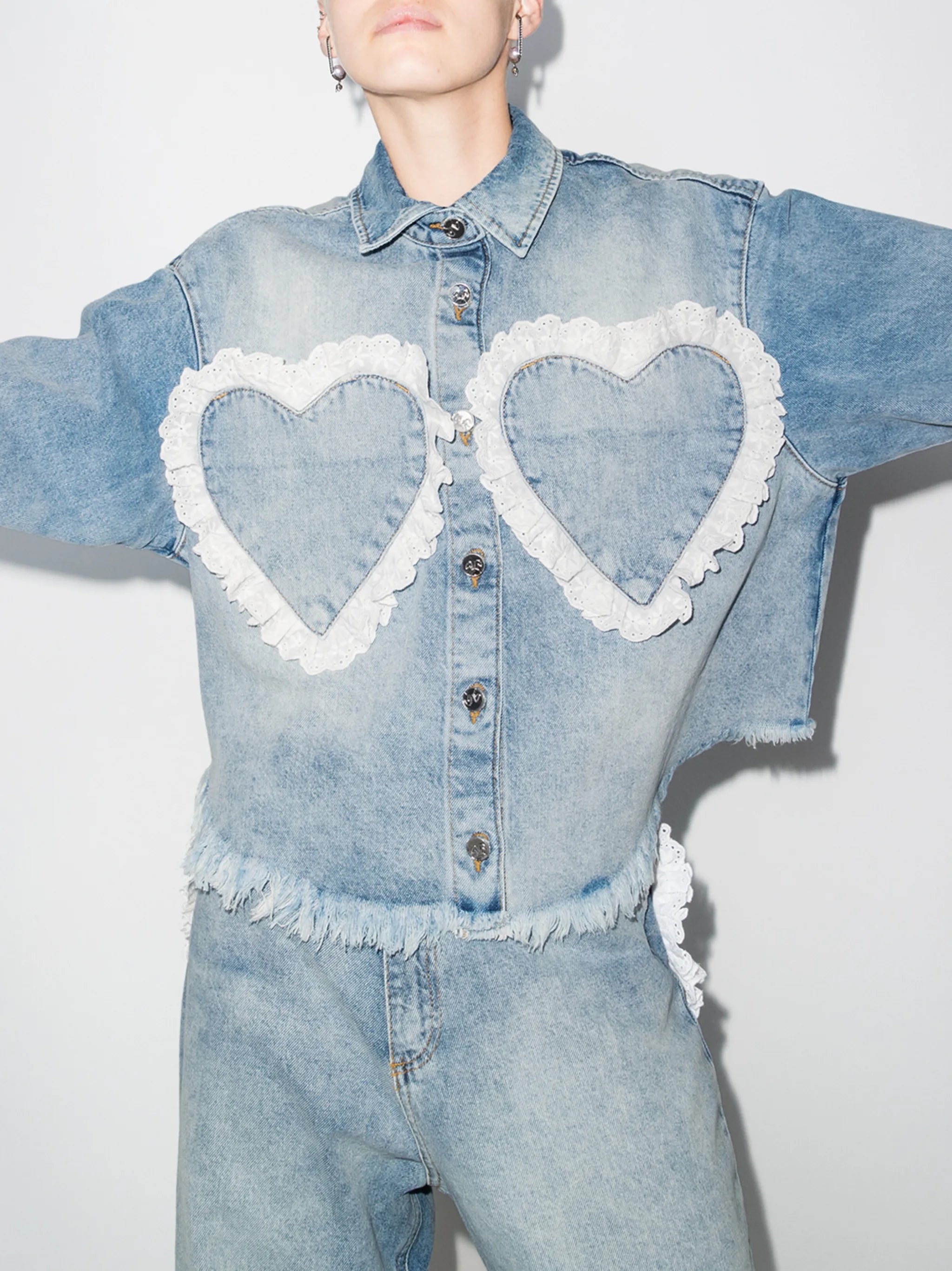 heart pocket denim shirt