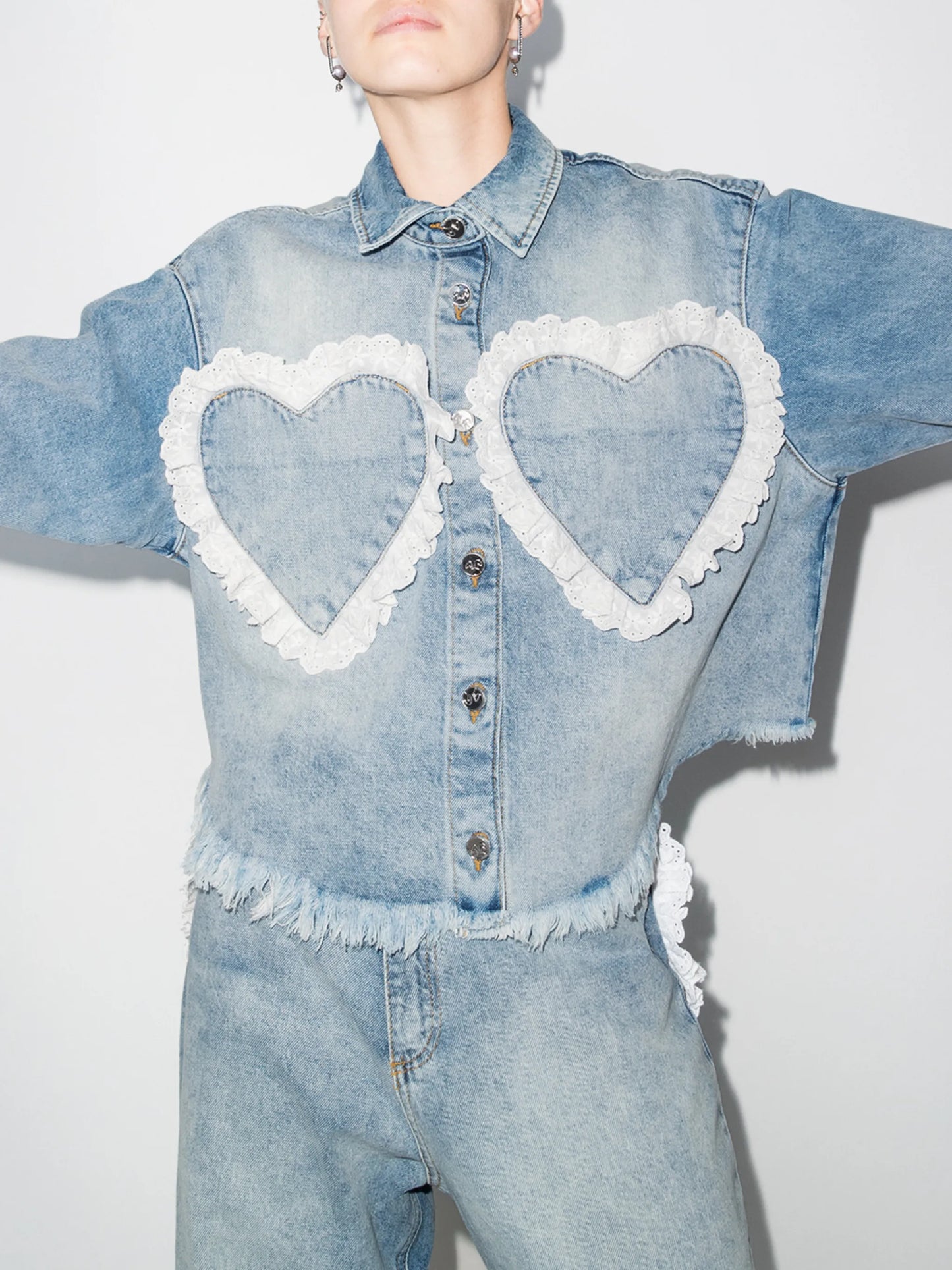 heart pocket denim shirt