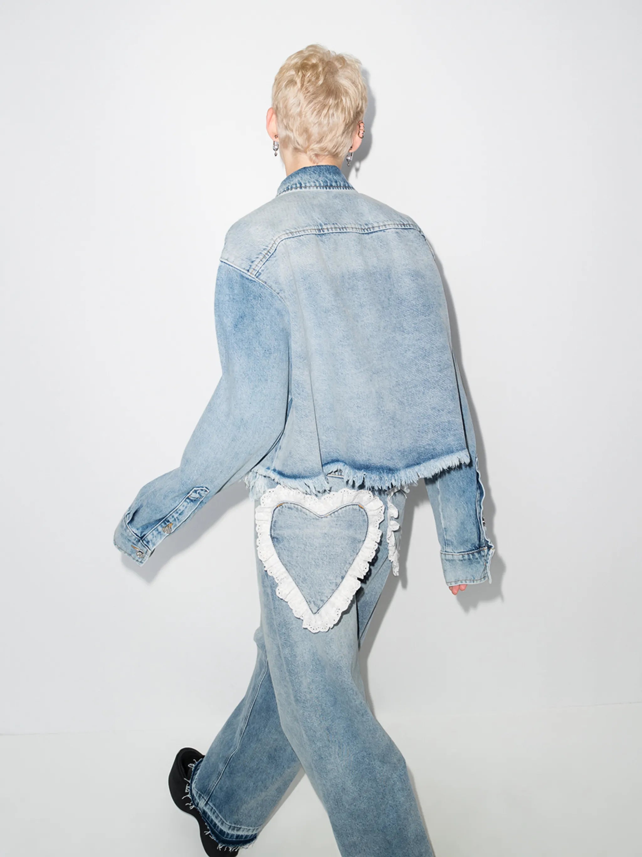 heart pocket denim shirt