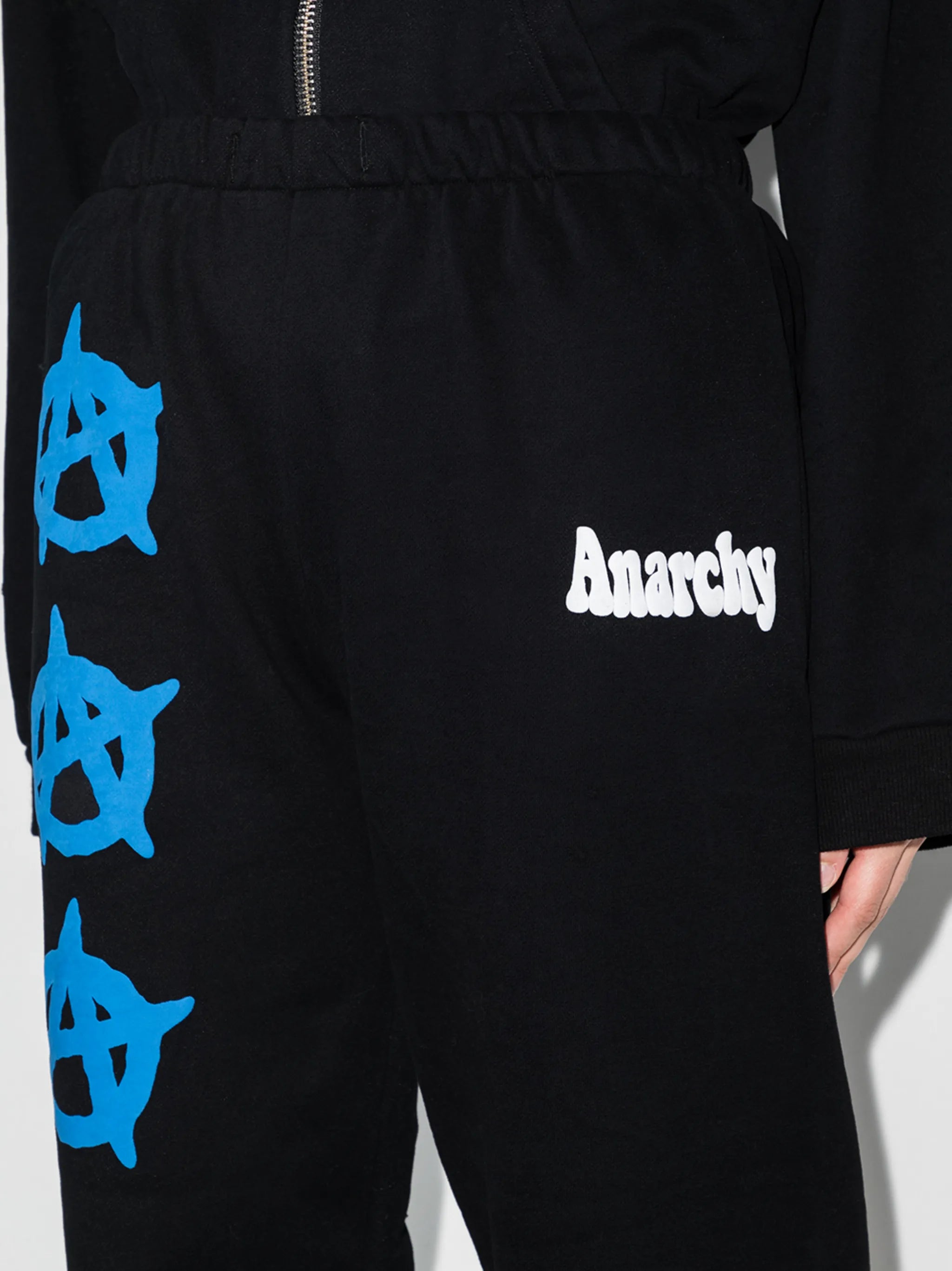 Anarchy-print track pants