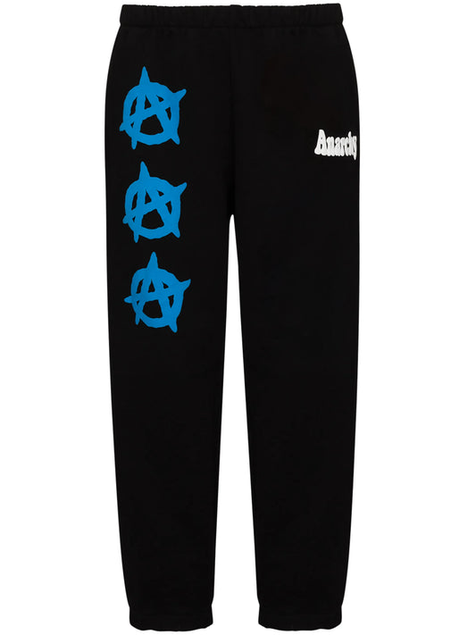 Anarchy-print track pants