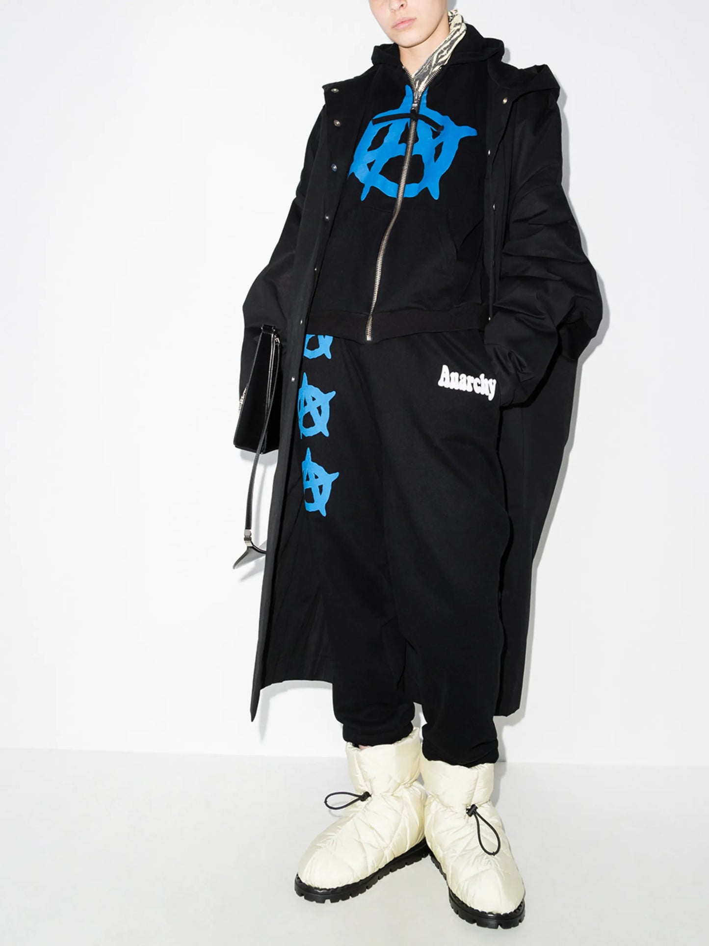 Anarchy-print track pants