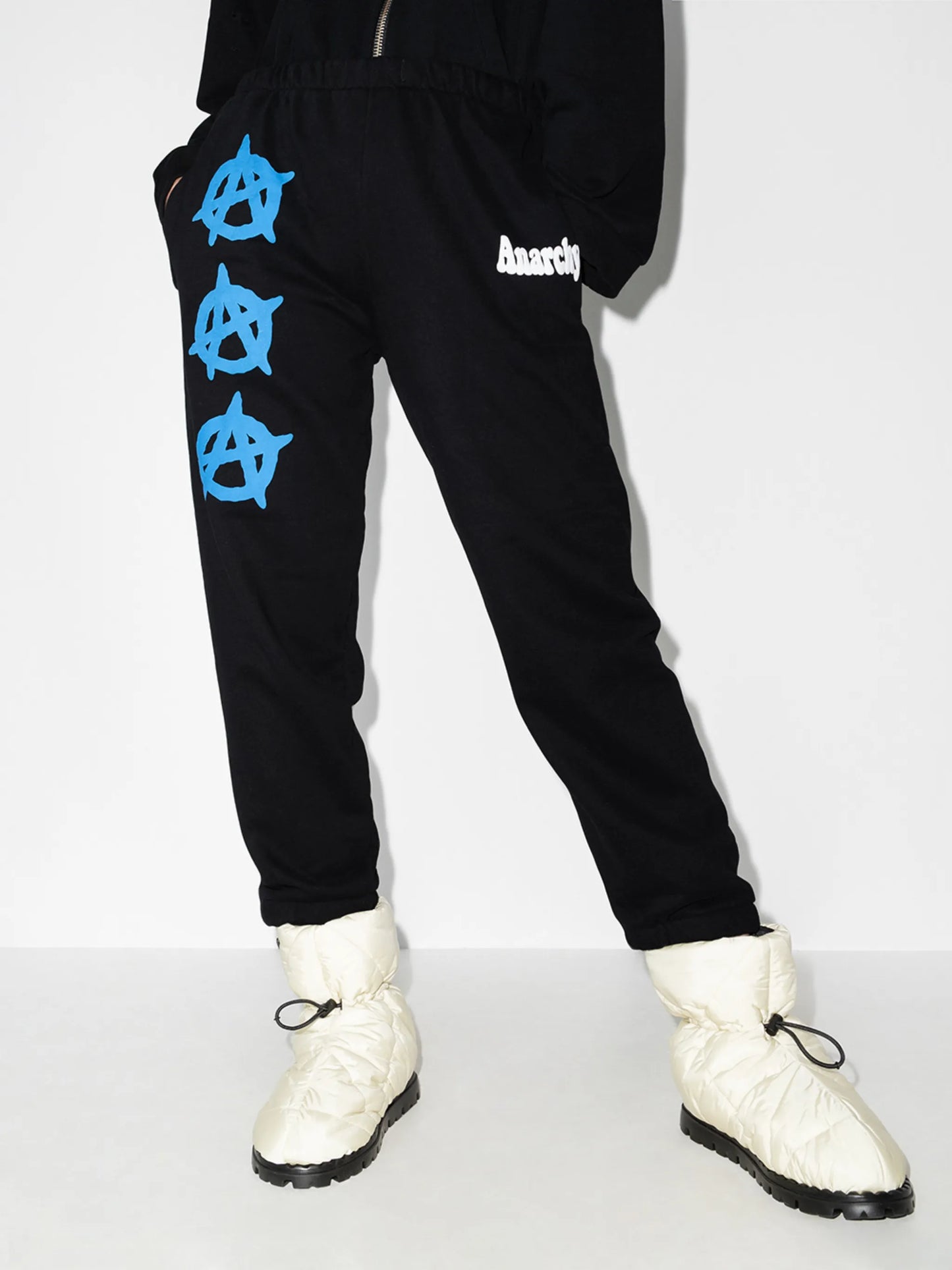 Anarchy-print track pants