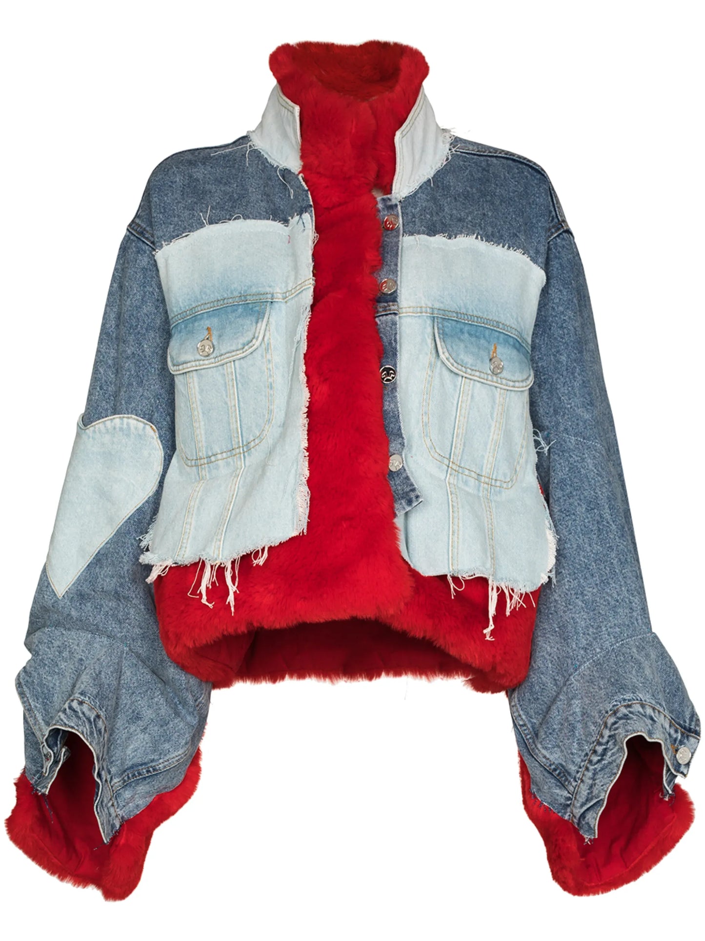 faux fur denim jacket