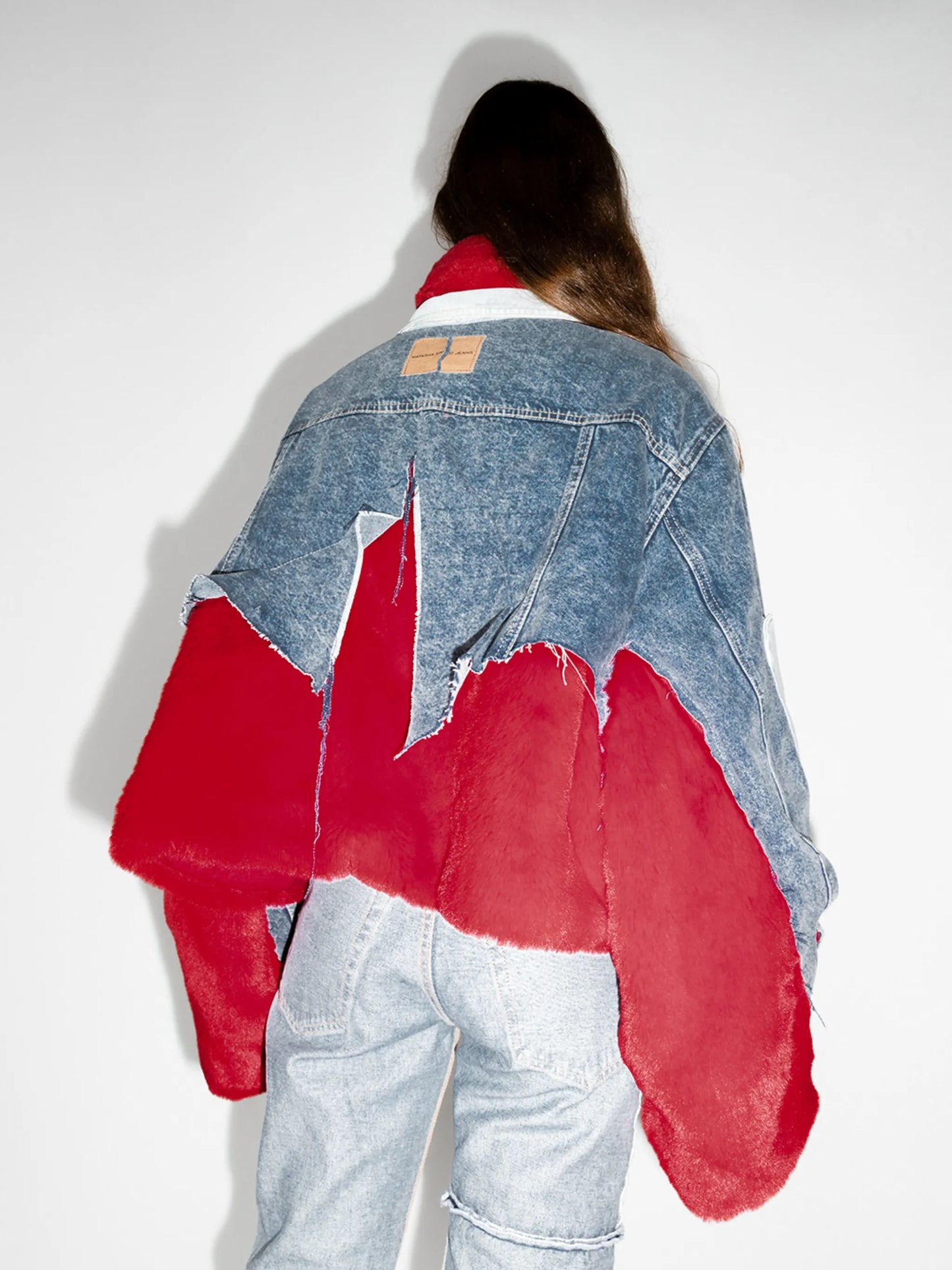 faux fur denim jacket