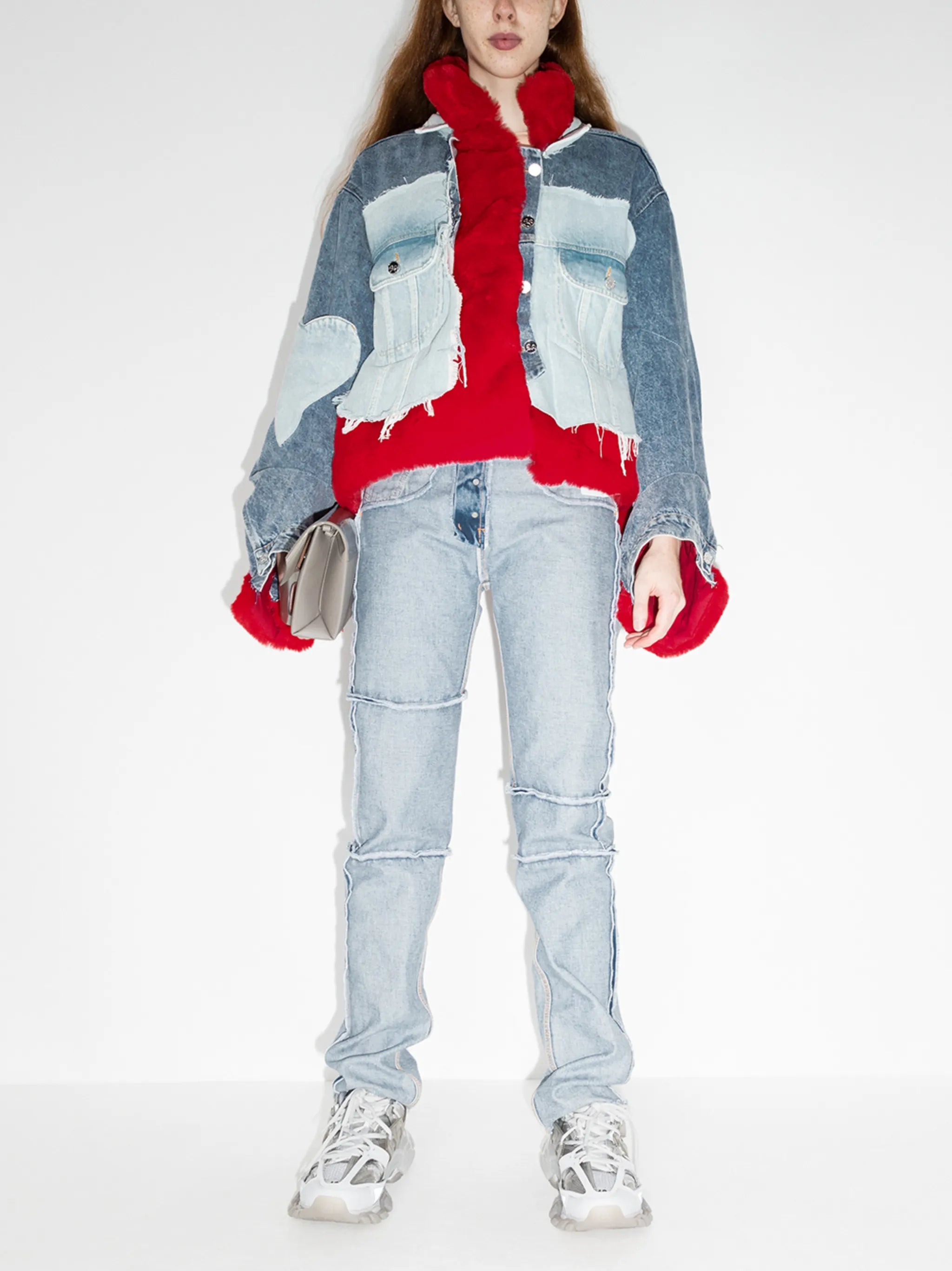 faux fur denim jacket