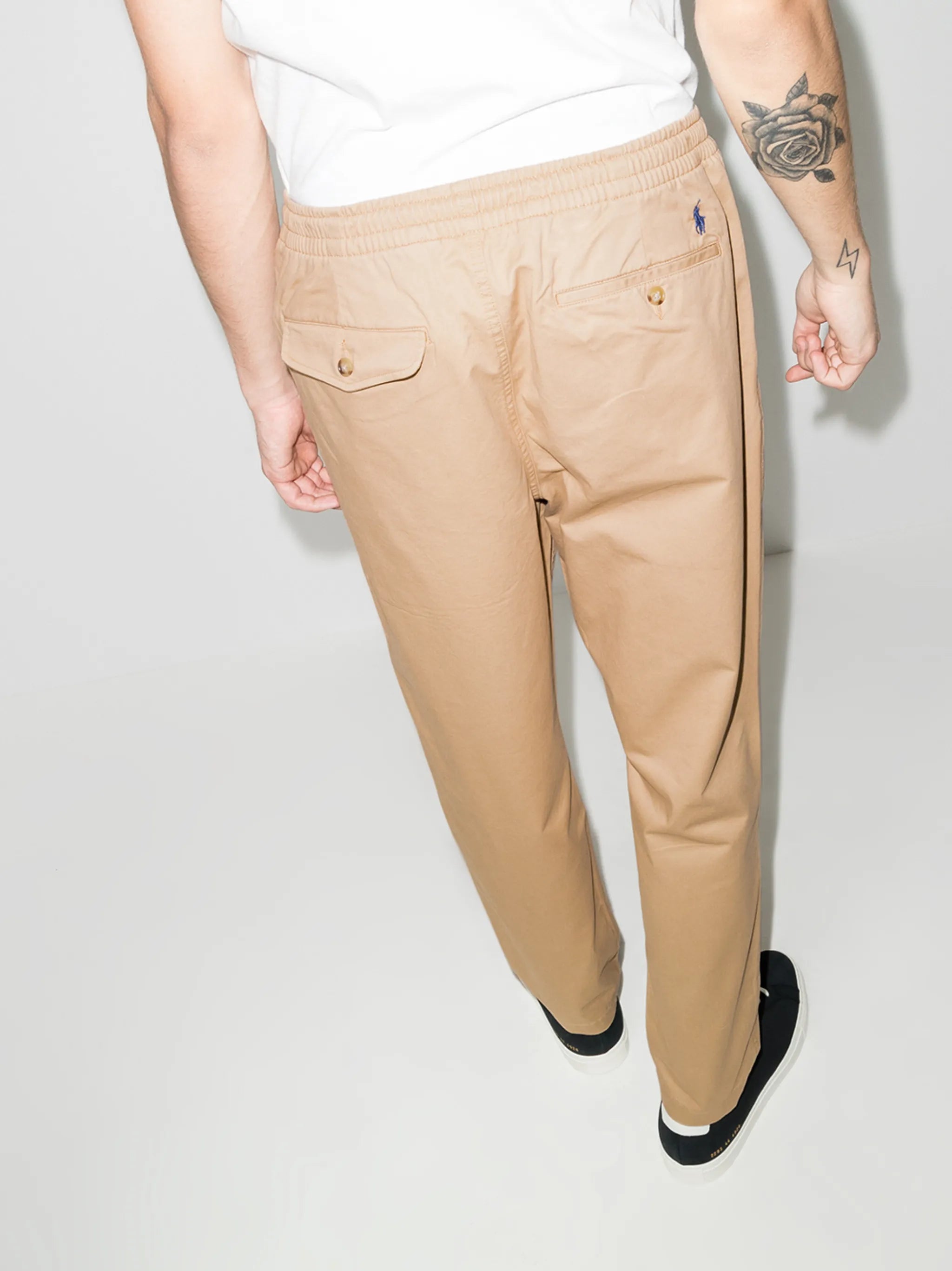 logo-embroidered chinos