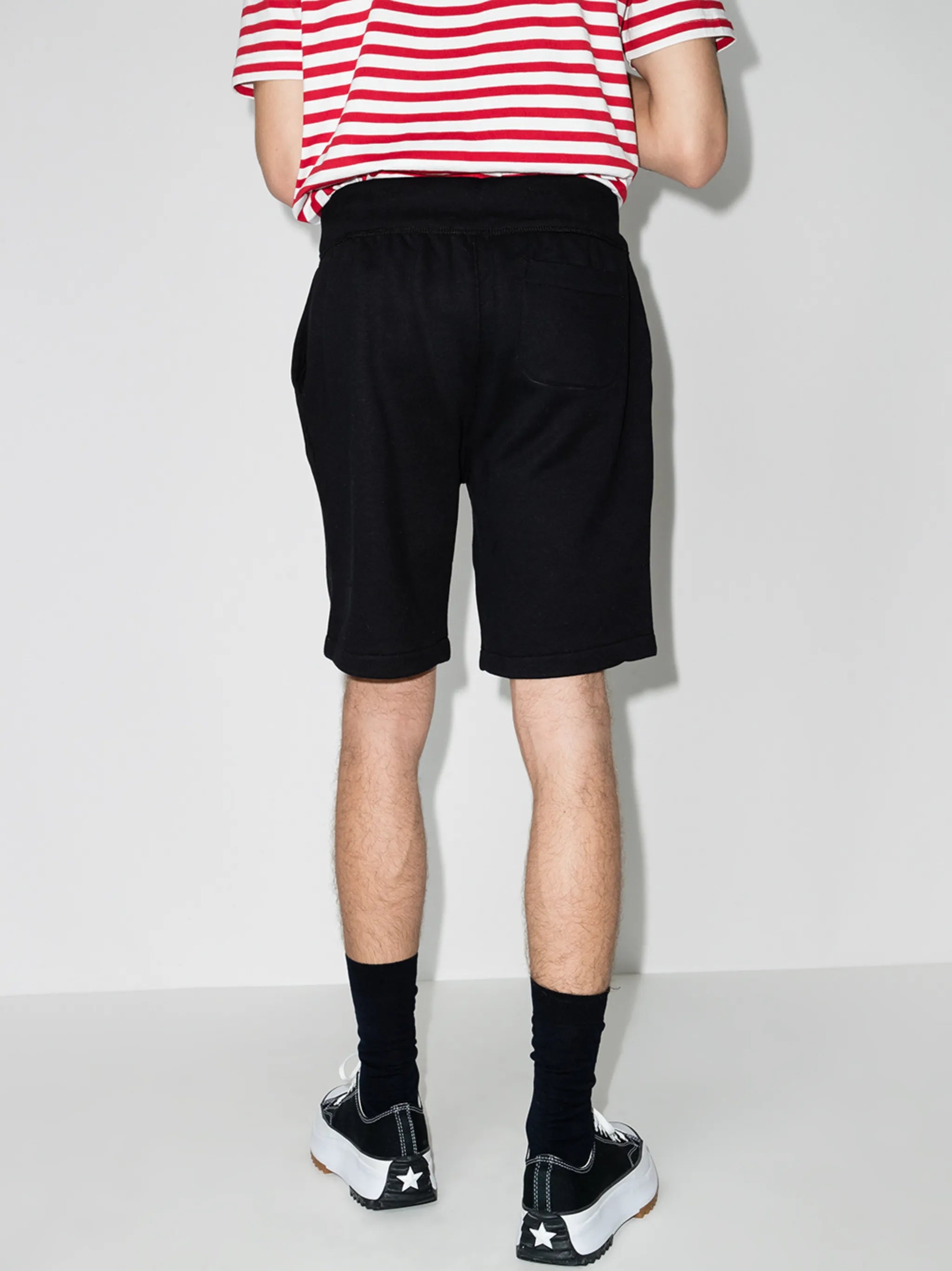 drawstring cotton-blend shorts