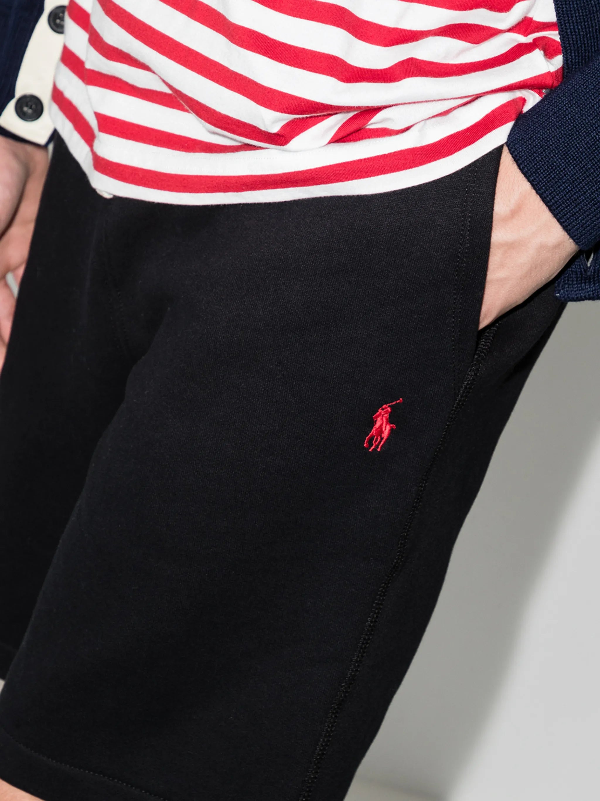 drawstring cotton-blend shorts