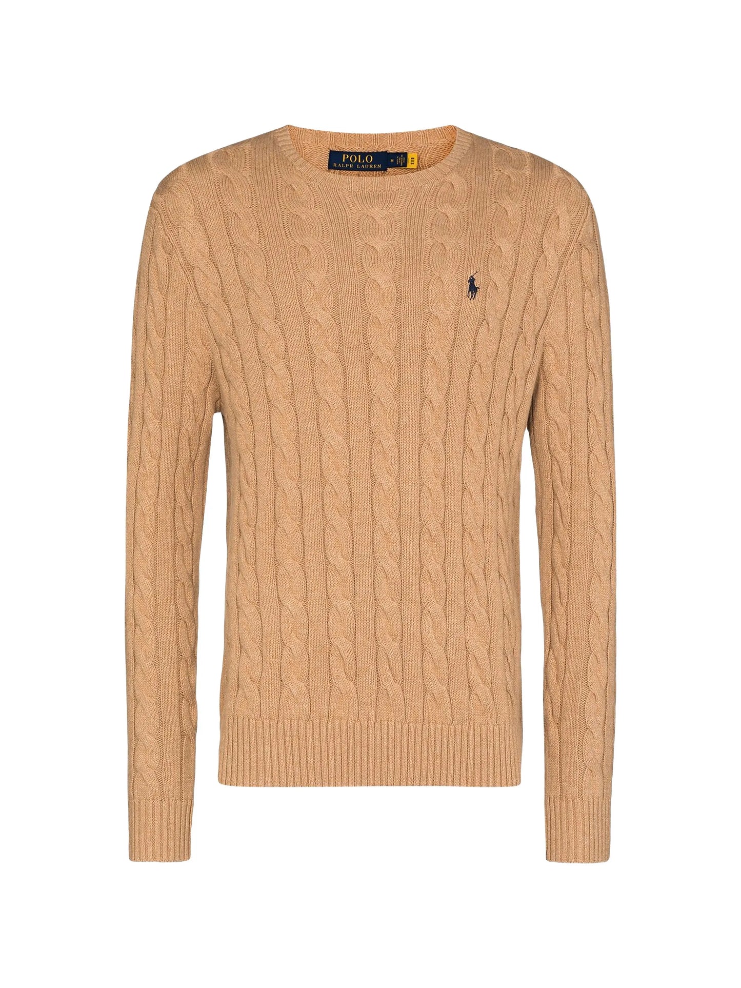 logo-embroidered cable-knit jumper