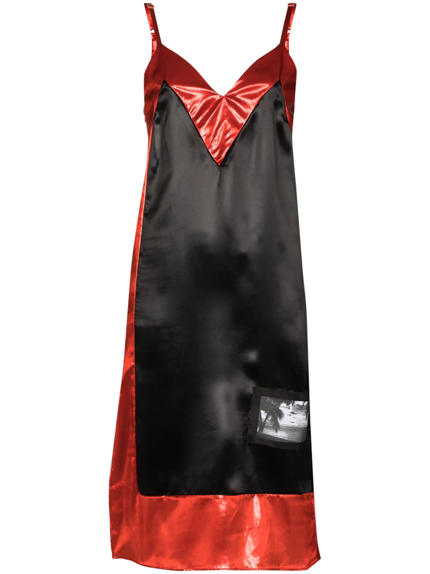 panelled midi slip dress