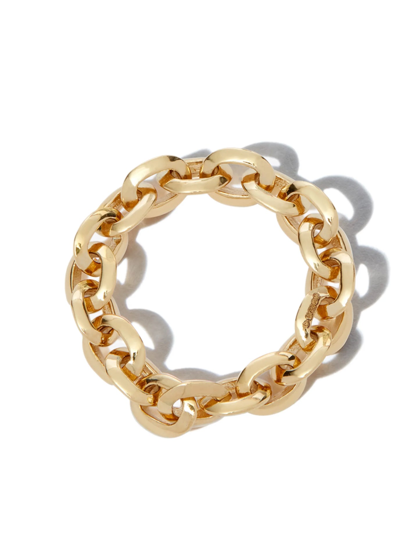 18kt yellow gold XS Knife Edge chain-link ring