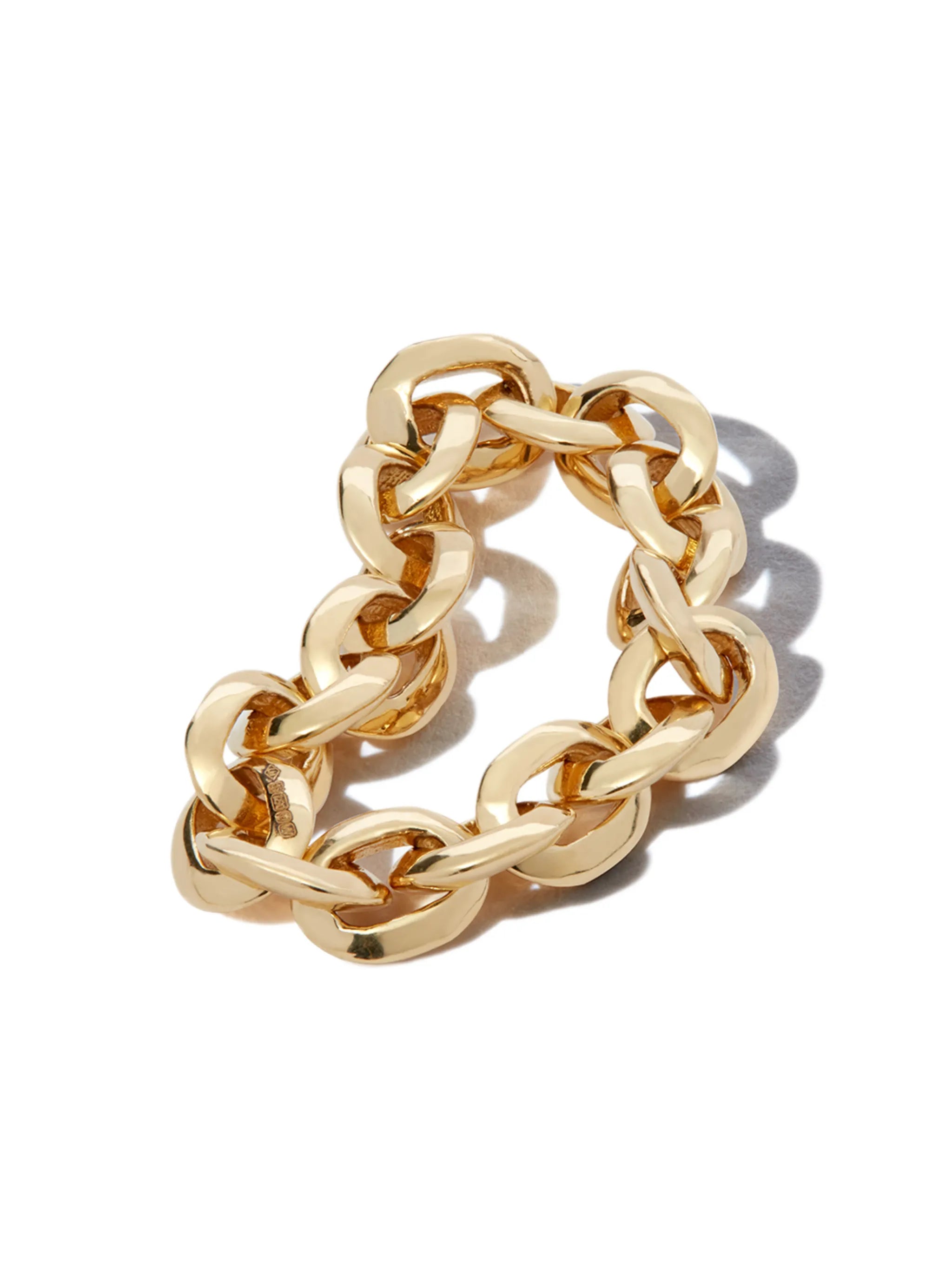 18kt yellow gold XS Knife Edge chain-link ring