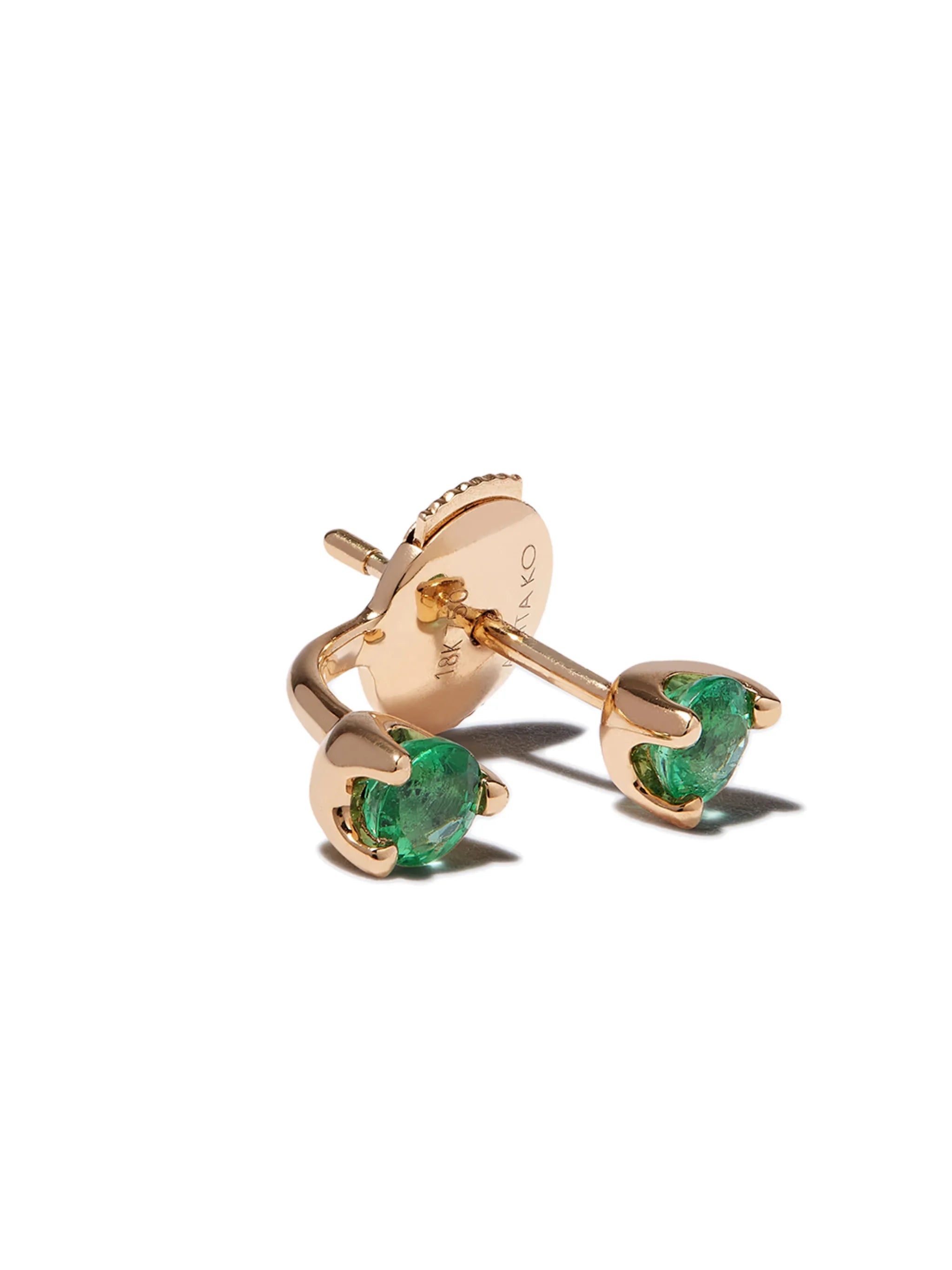 18kt yellow gold Orbit emerald single earring