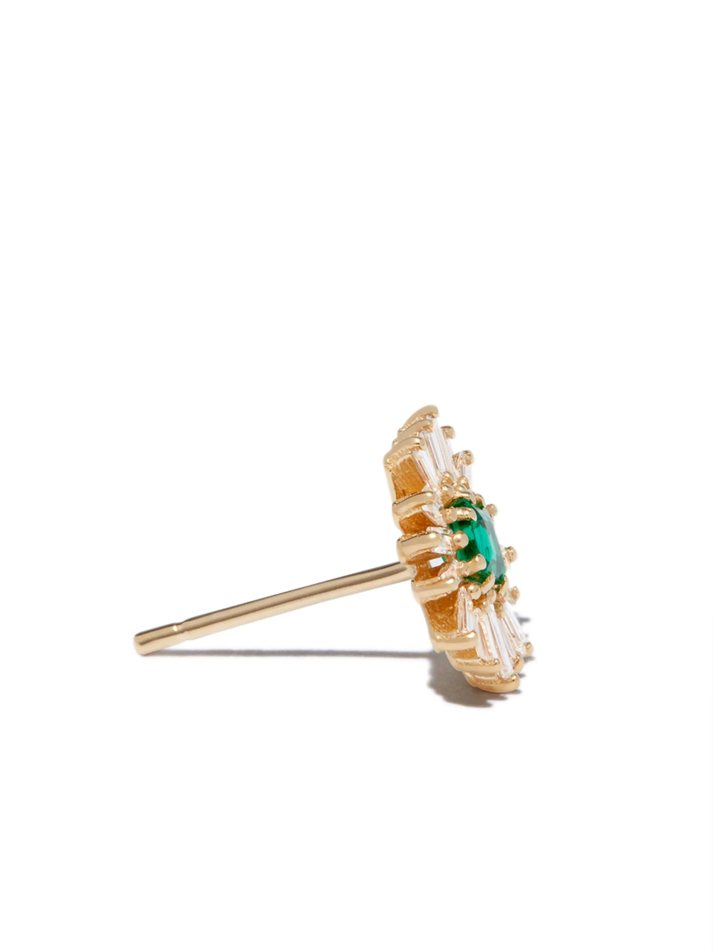 18kt yellow gold Fireworks diamond and emerald stud earrings