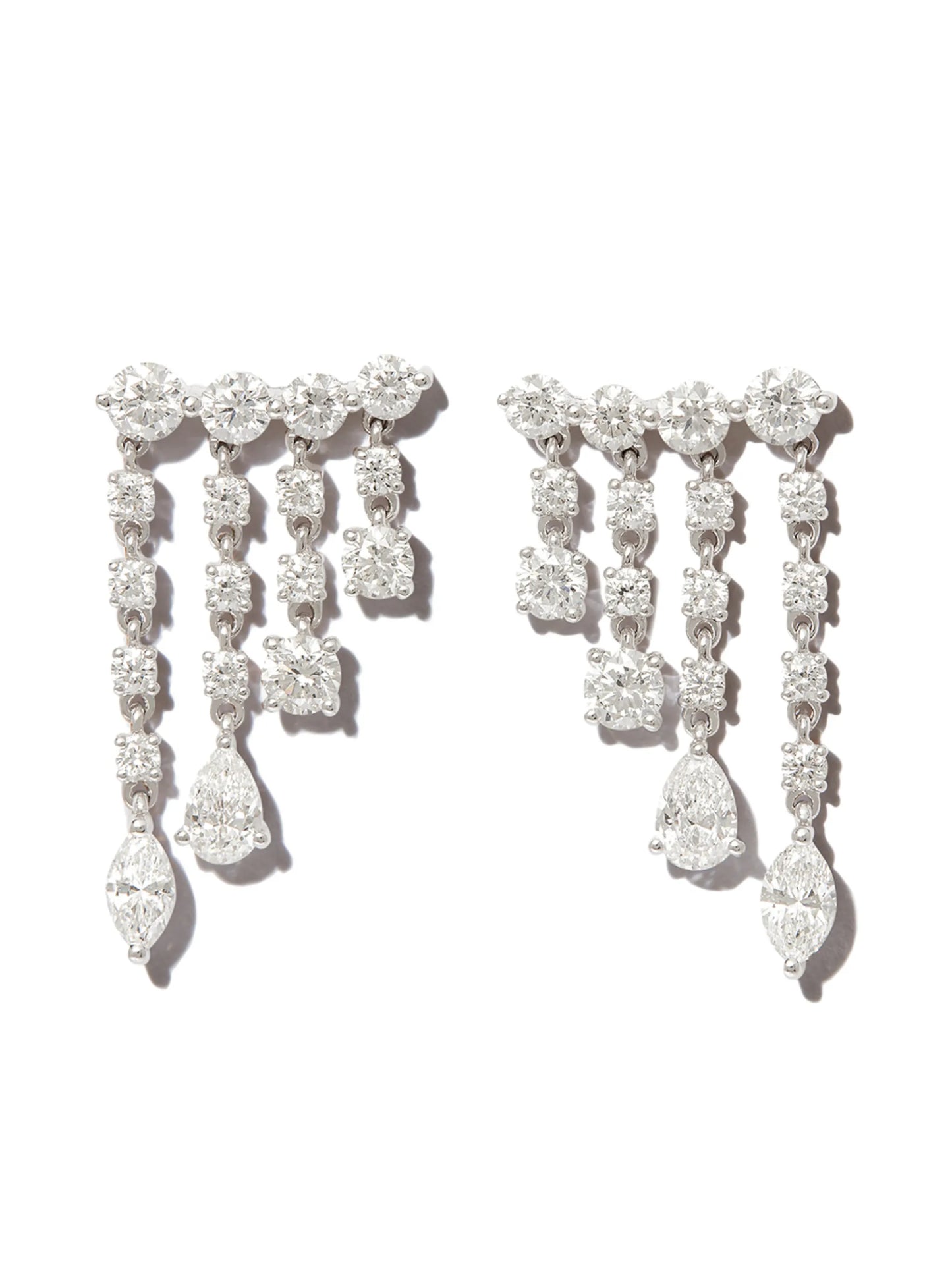 18kt white gold drop diamond earrings