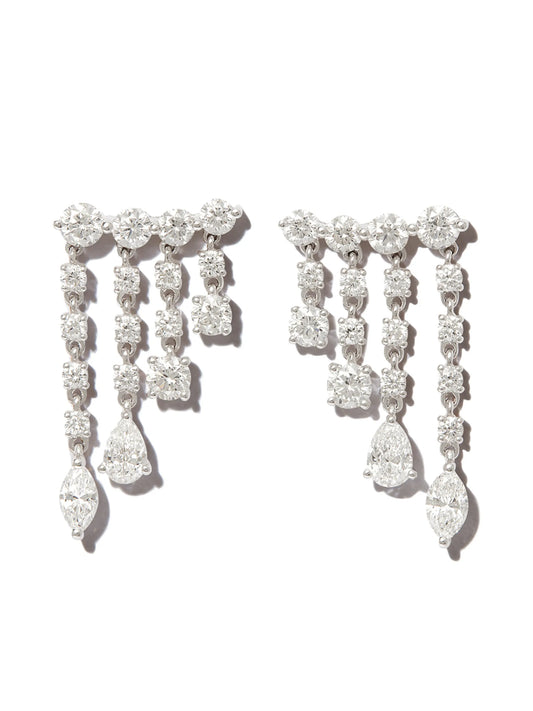 18kt white gold drop diamond earrings