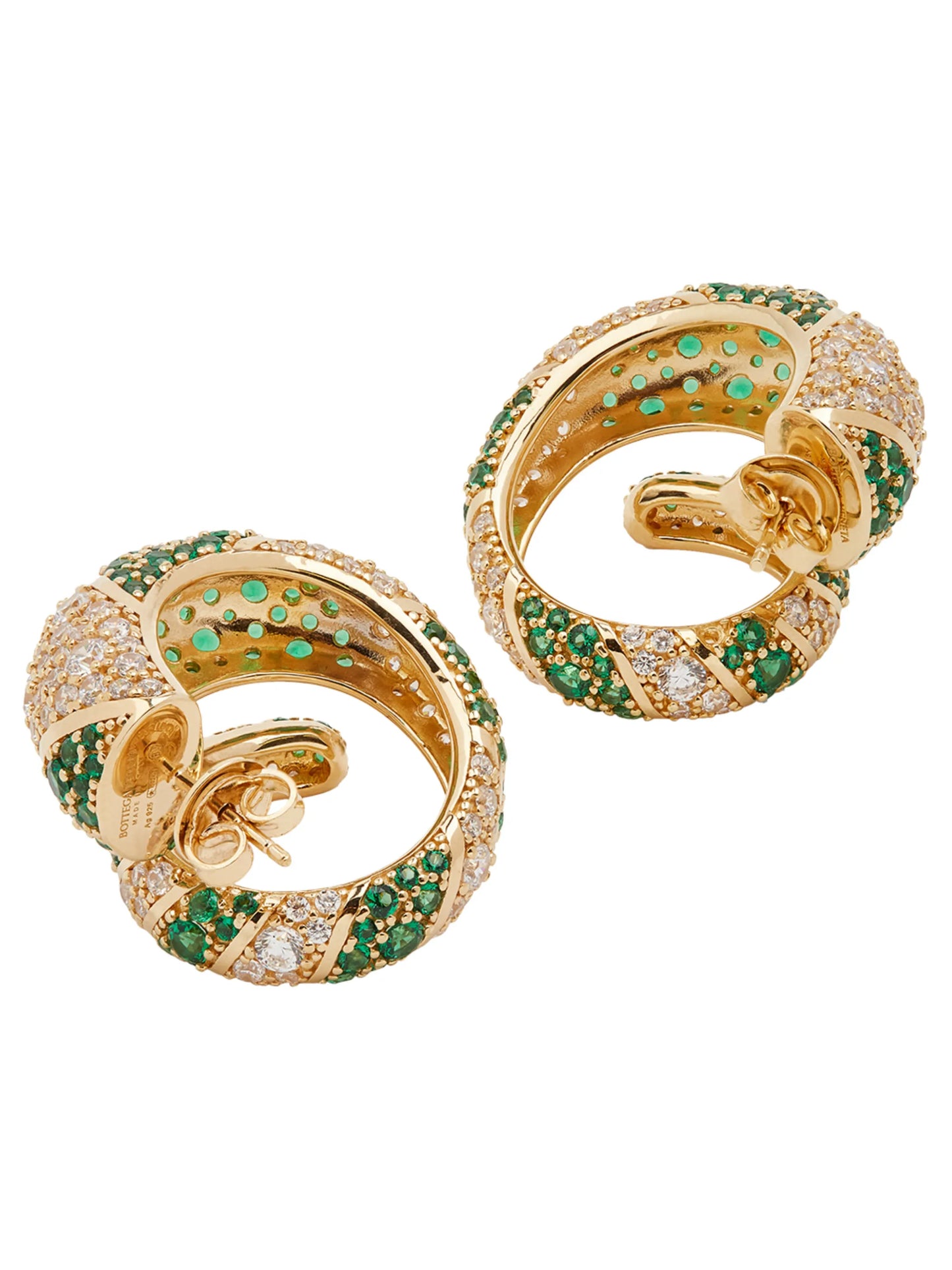 crystal-embellished twist hoop earrings