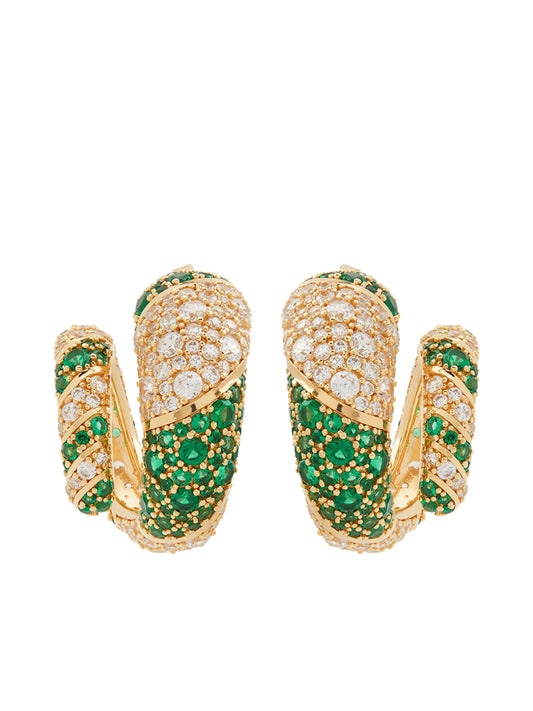 crystal-embellished twist hoop earrings