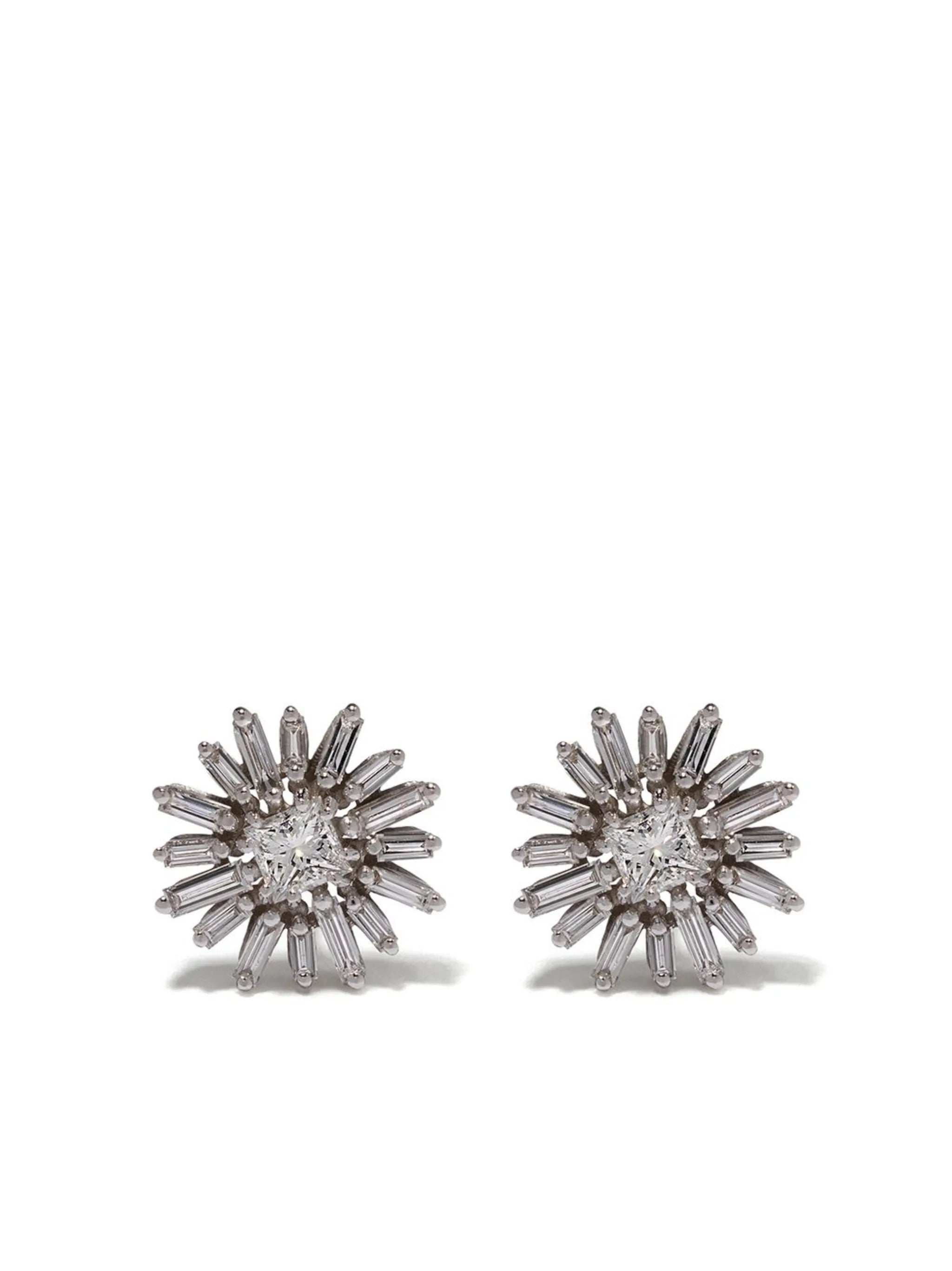 18kt white gold Fireworks diamond stud earrings