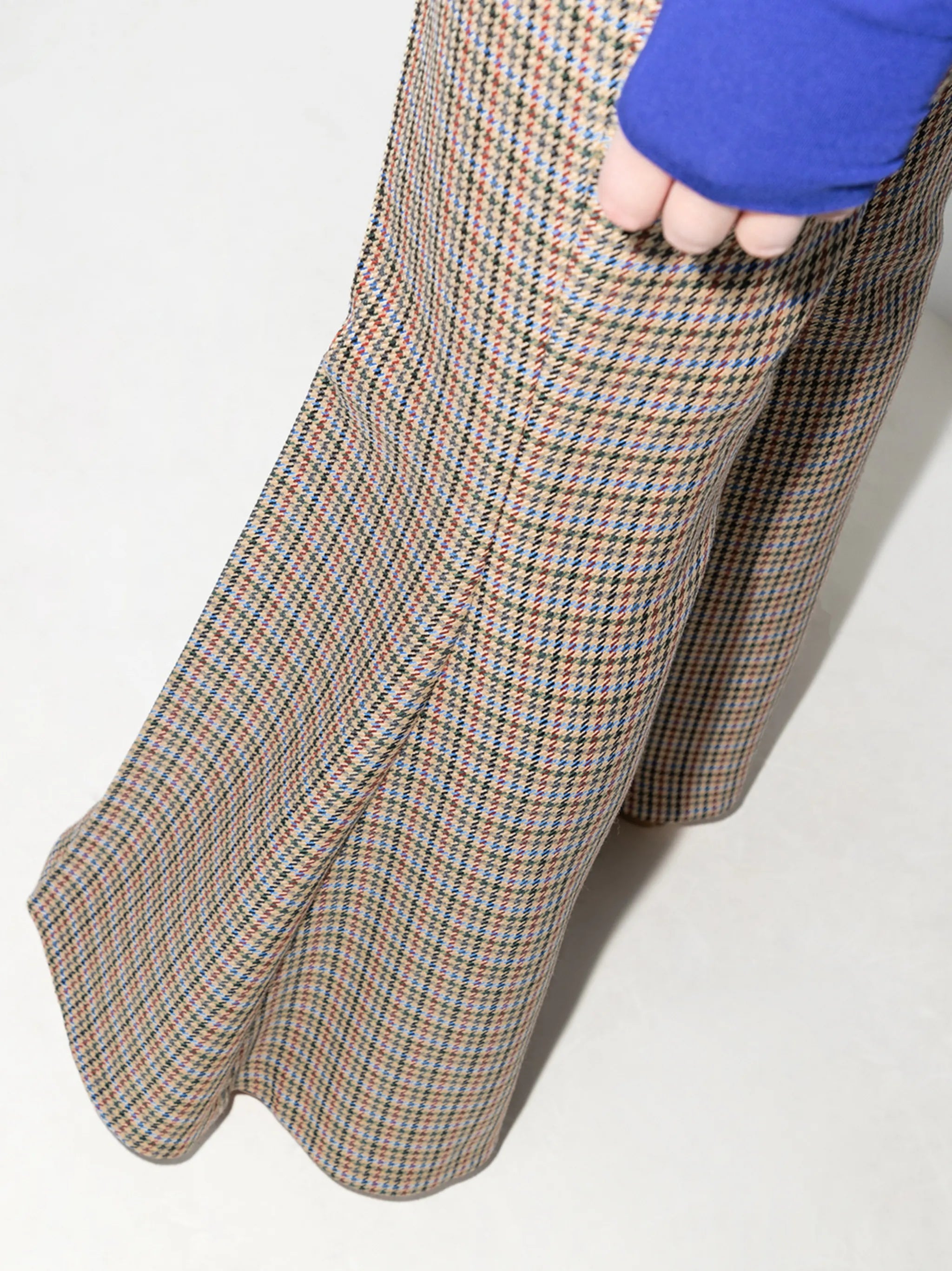 houndstooth-pattern flared trousers